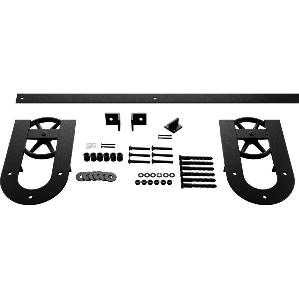 Goldberg Brothers GB600144H2WMB 48-in Matte Black Indoor Horseshoe Single Double Barn door hardware kit