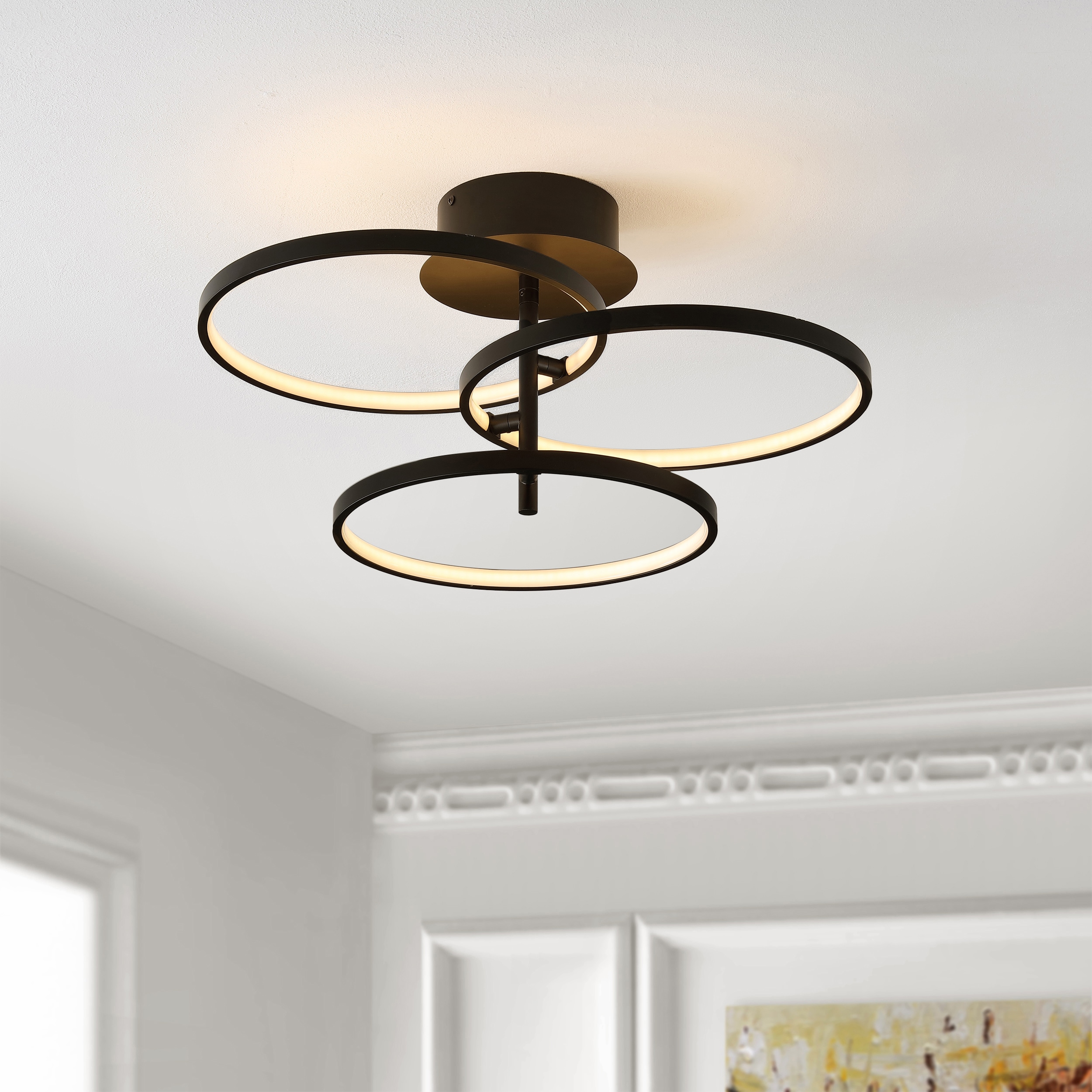 Safavieh FLU4062A 21-in W x 10.5-in H Metal Flush Mounts Abstract Wall accent