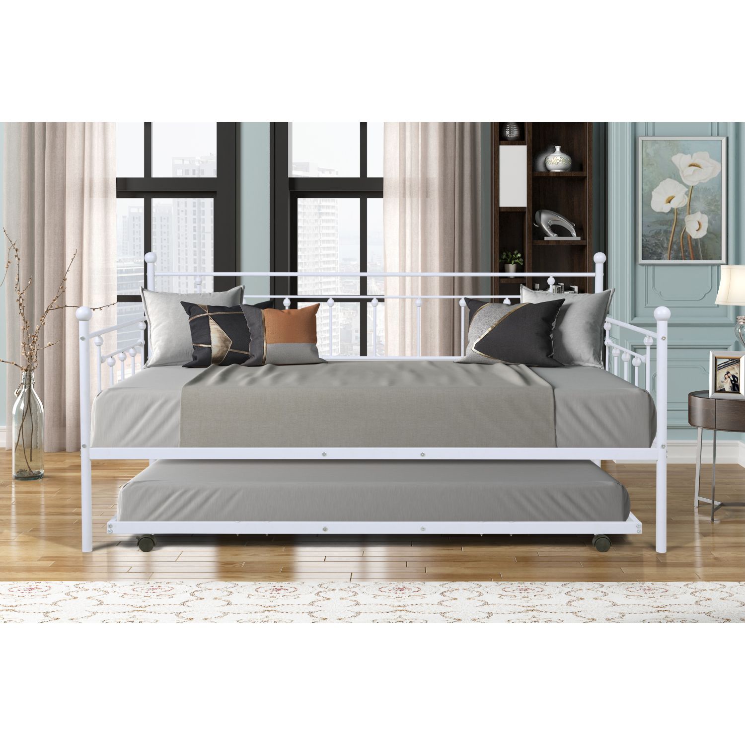 JASMODER W42738223 Light Grey Twin Composite Platform Bed