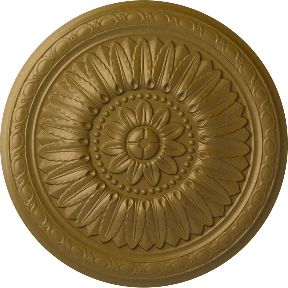 Ekena Millwork CM24TEGLS Temple 24-in W x 24-in L Painted Gold Polyurethane Whole Ceiling Medallion