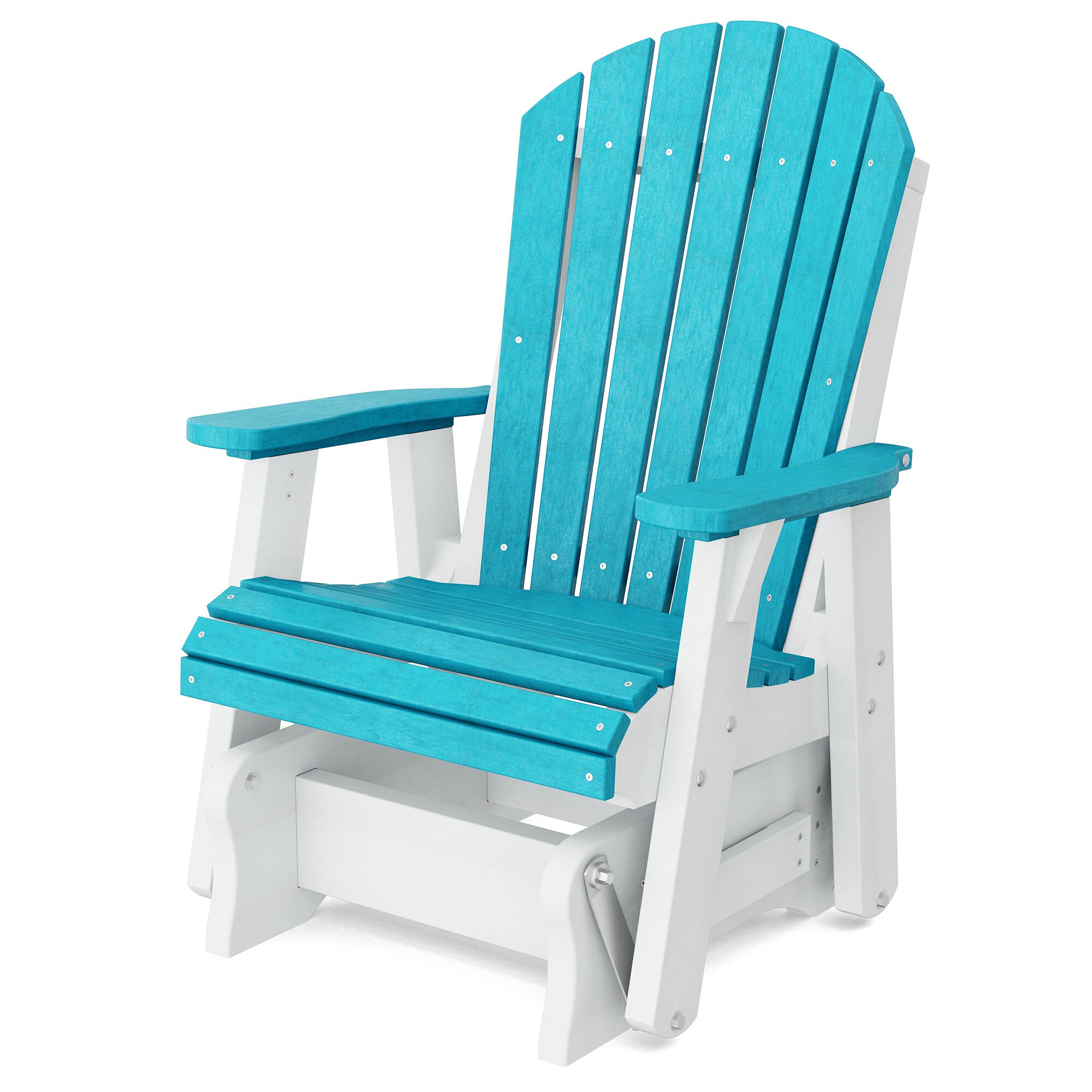 Wildridge LCC-106-AB-BW Heritage 1 -person Aruba Blue/White HDPE Outdoor Glider