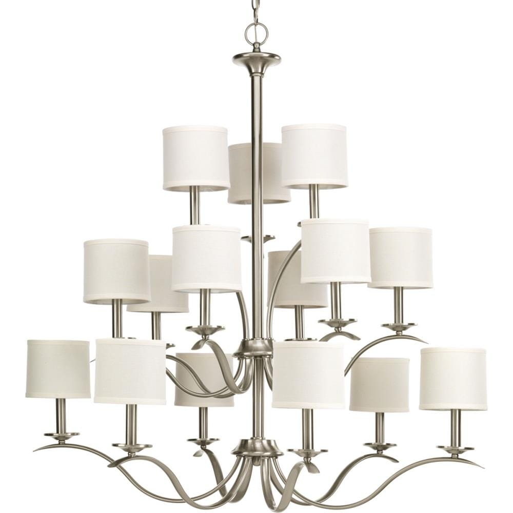 Progress Lighting P4650-09 Inspire 15-Light Brushed Nickel Transitional Led; Dry Rated Chandelier