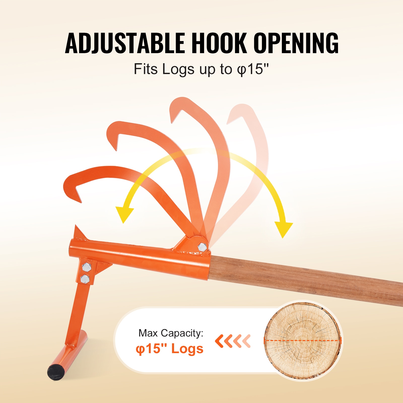 GIVIMO Timberjack 46.5-in Heavy Duty Log Lifter with Wooden Handle Log ...
