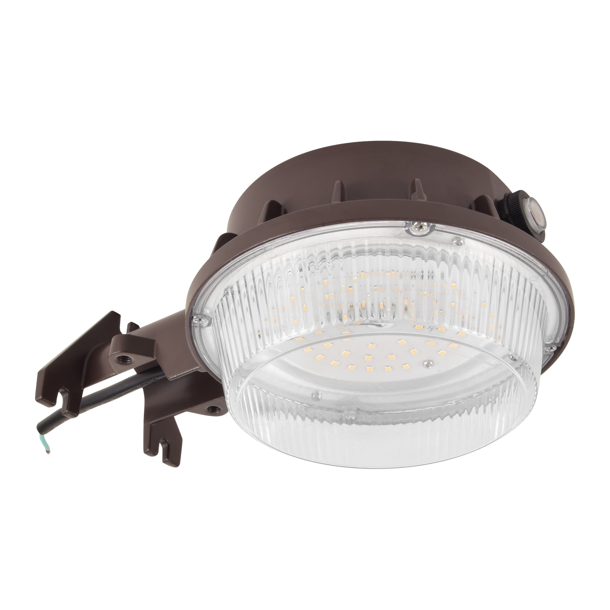 Green Watt 300 -Watt EQ Hardwired LED Bronze 1 -Head Dusk-to-Dawn Flood Light 4000 -Lumen
