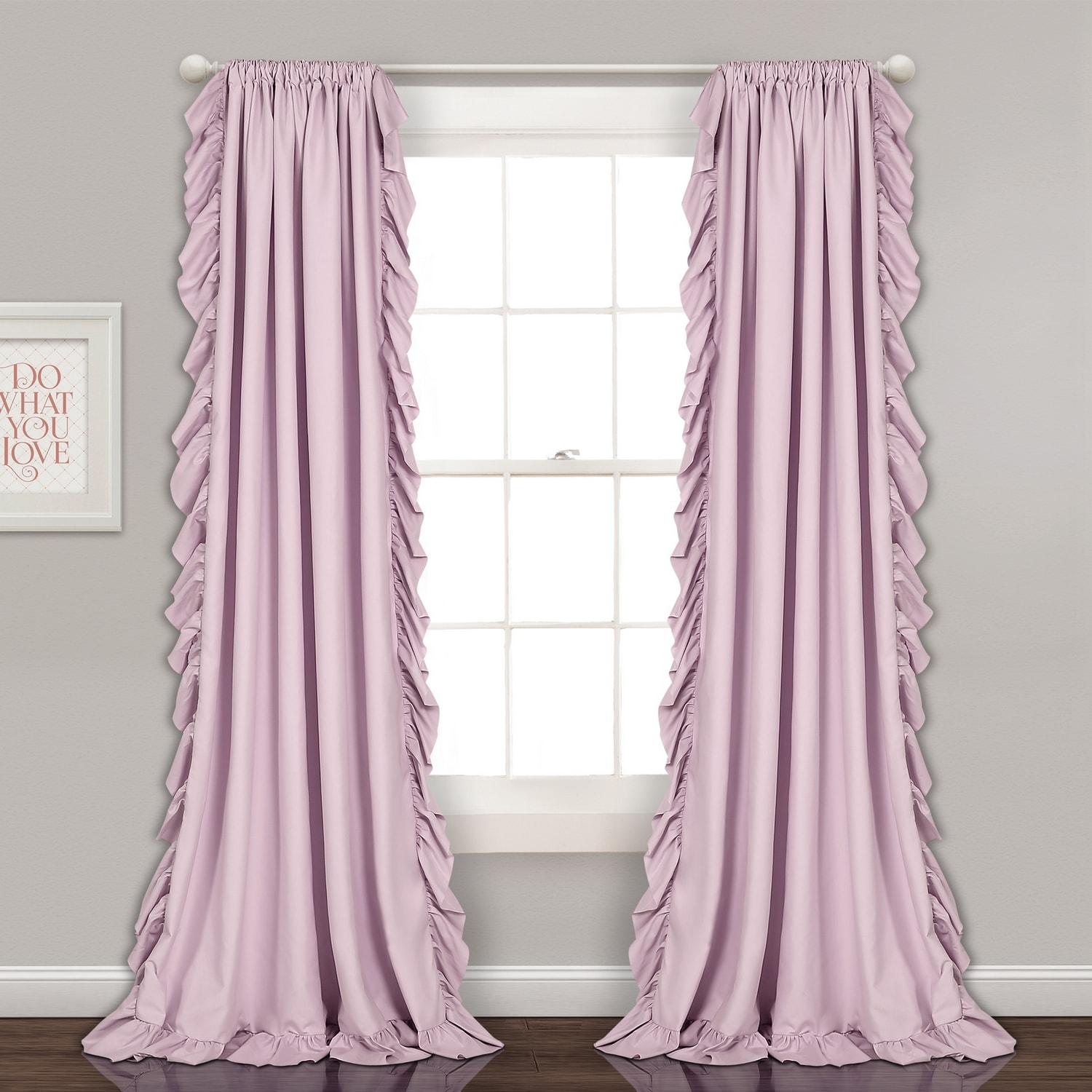 Lush Decor 16T002213 84-in Lilac Rod pocket Curtain panel pair