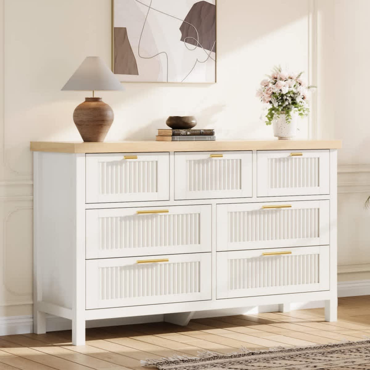 modern fluted dresser KeyWhat 5 Drawer Tall Dresser, Engineered Wood Chest of Drawers, Freestanding Storage Cabinet for Bedroom Living Room Hallway, Dark Grey Jasper makes organizing effortless Dimitrios Fluted Oak Dresser |
