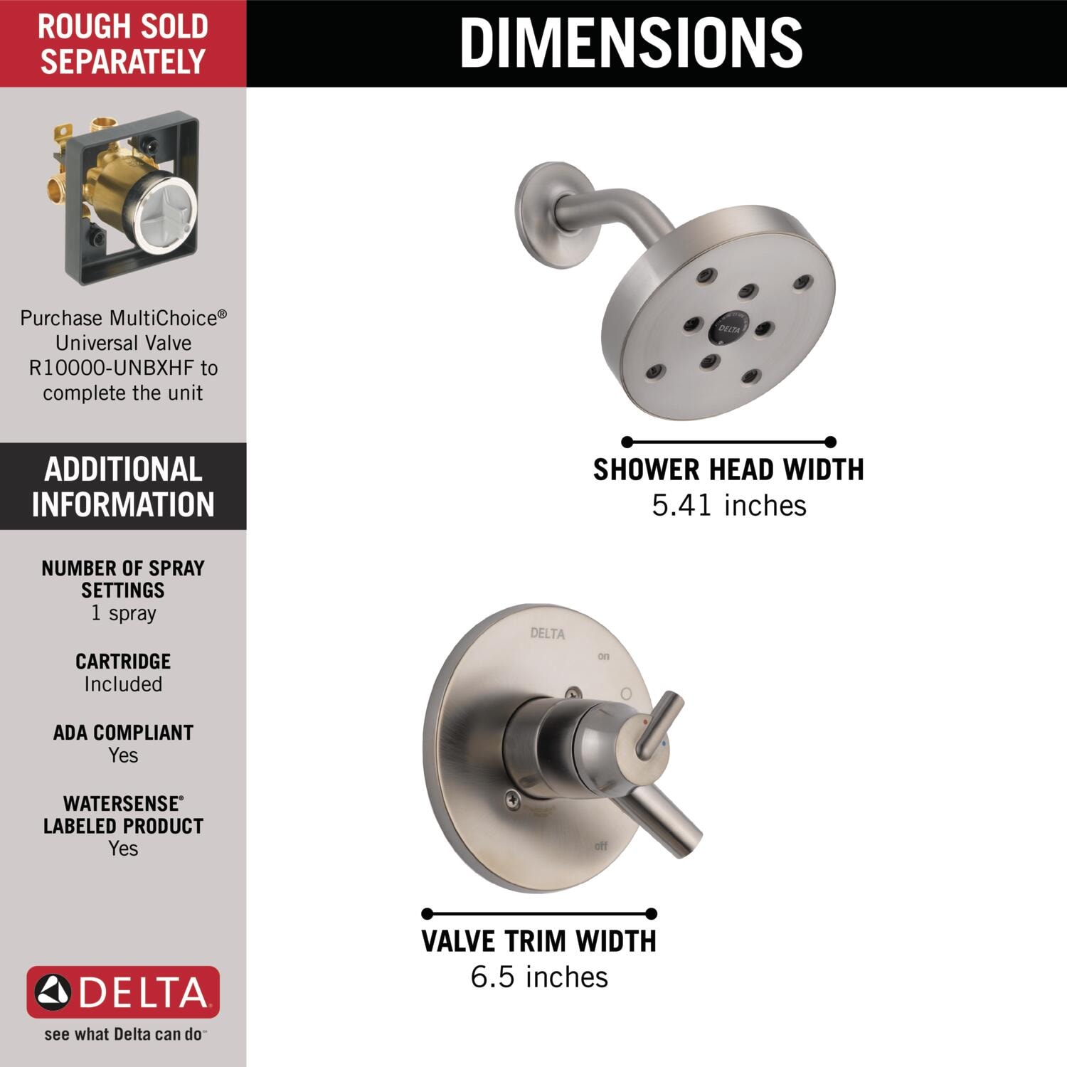 Delta T17259-SS Tub-Shower-Faucets - View #2