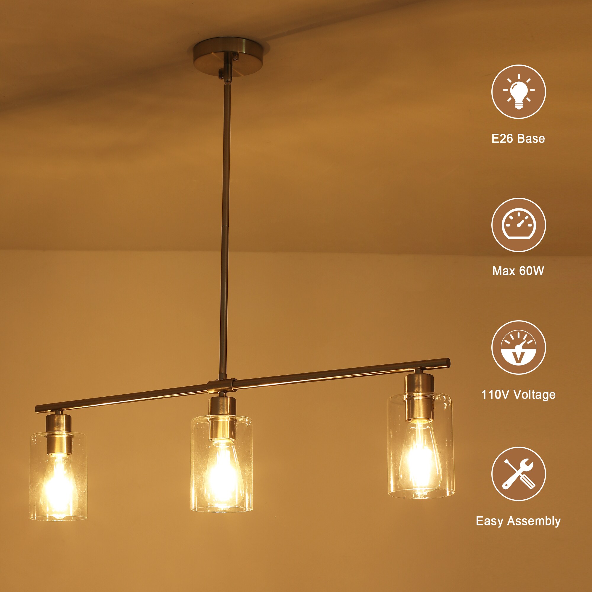 HLJYNJM D0068-3-SN Pendant-Lights - View #3