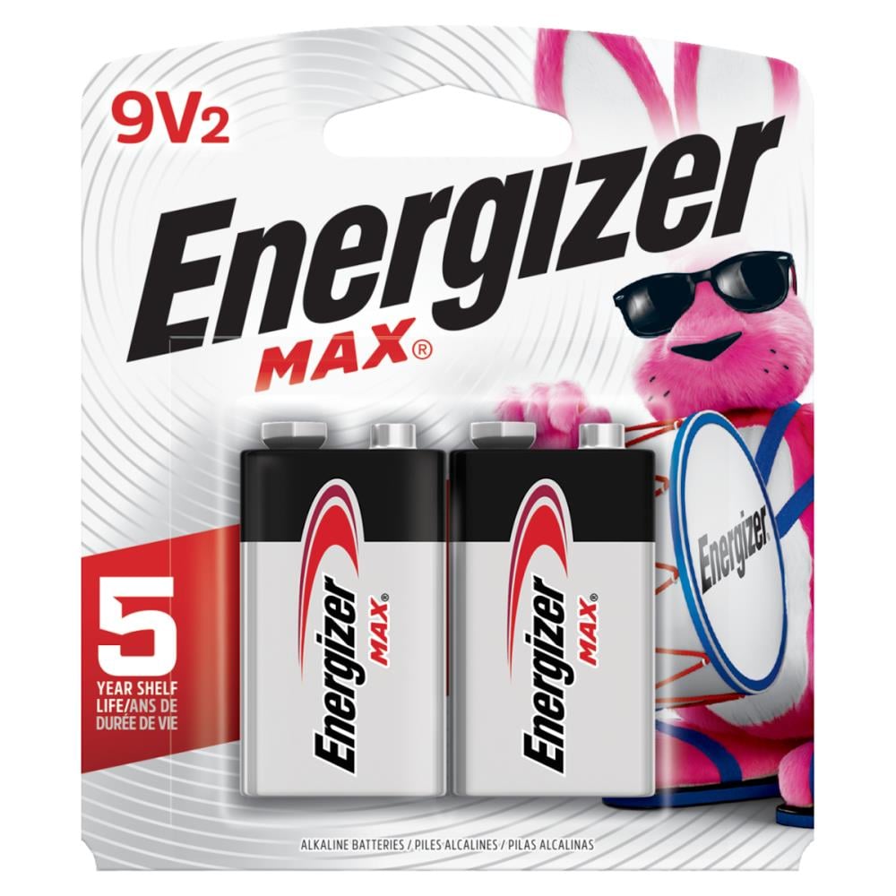 Energizer Max 9V Batteries (2-Pack), 9-Volt Alkaline Batteries