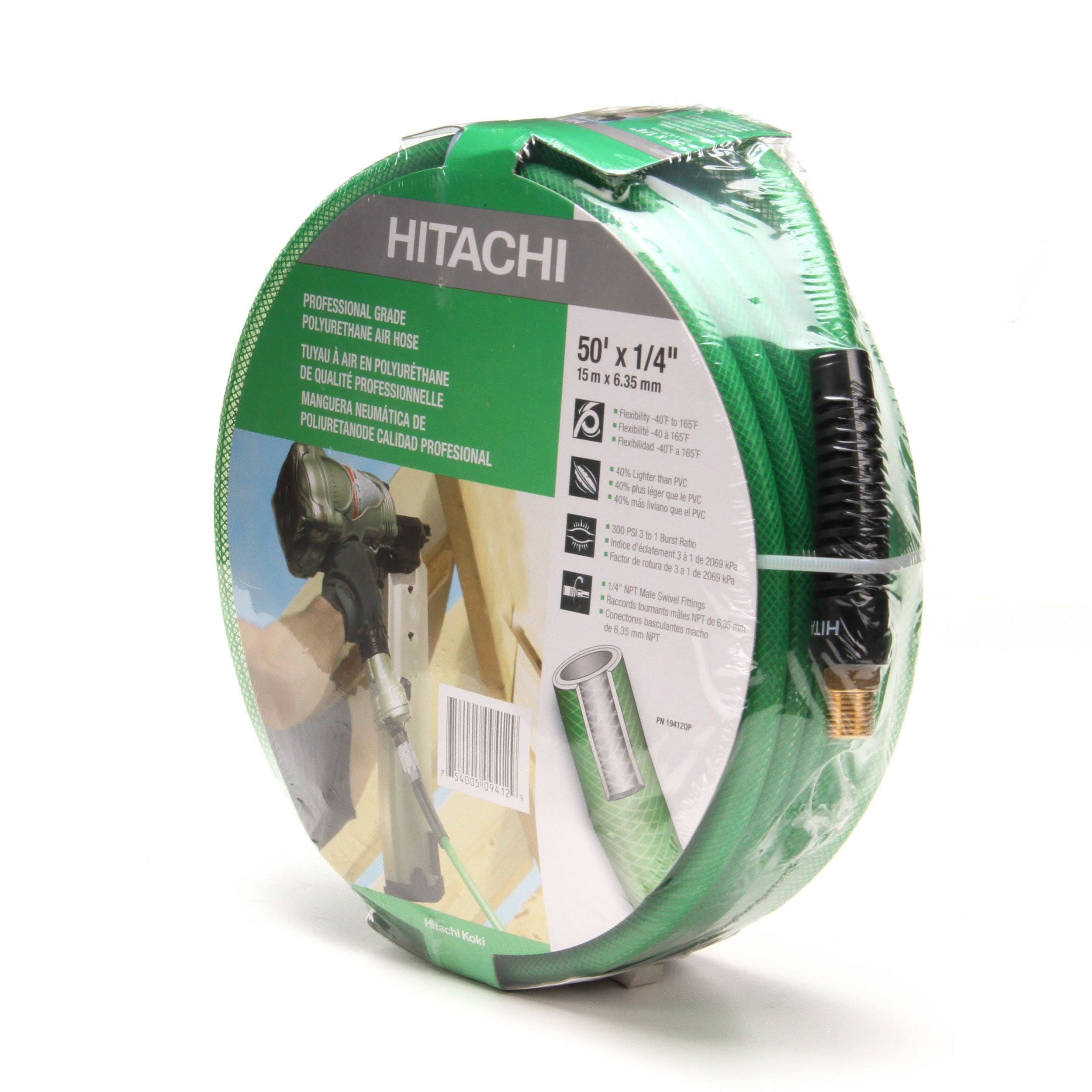 Hitachi 1/4-in Kink Free 50-ft Polyurethane Air Hose in the Air 