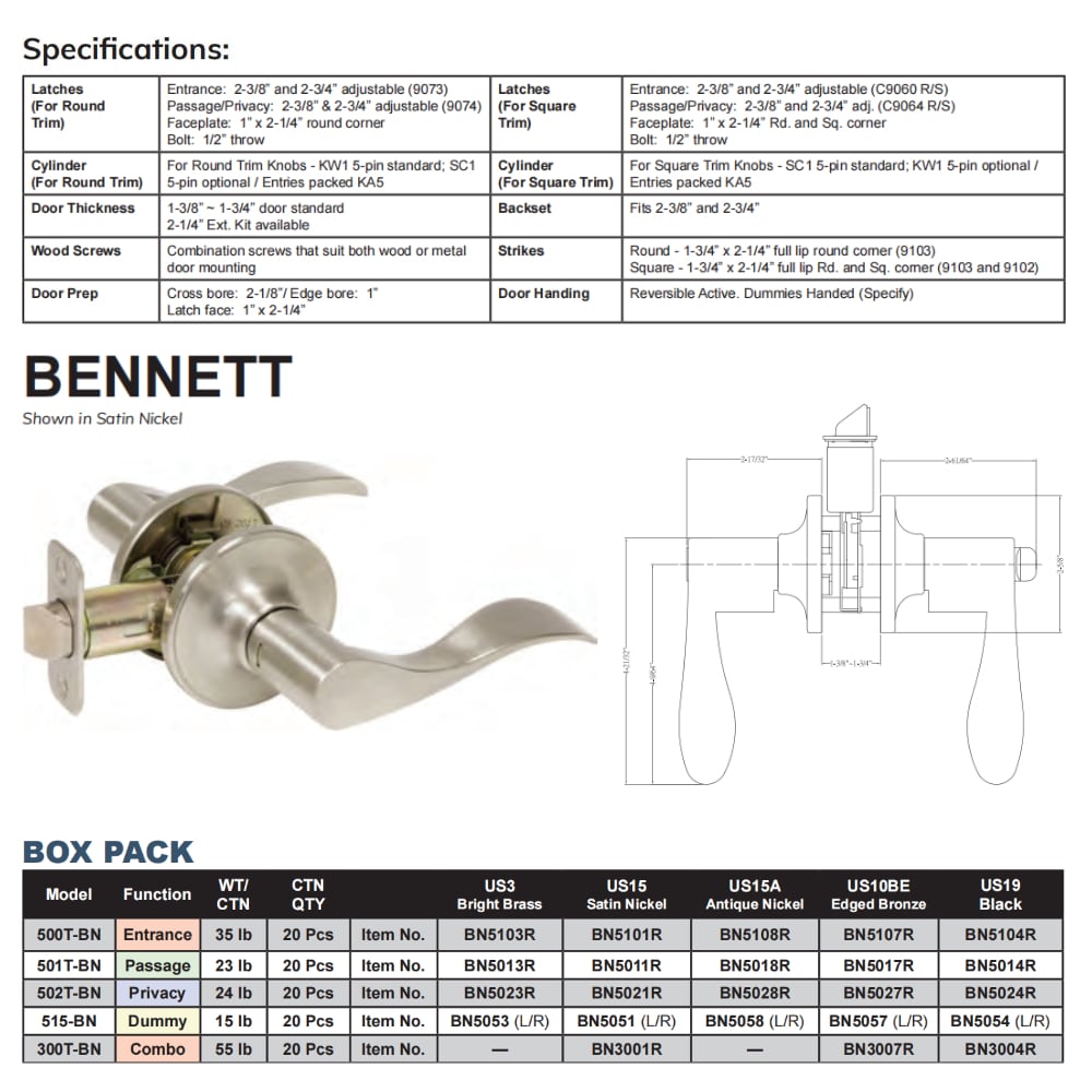 Delaney Hardware BN5057L Door-Handles - View #2