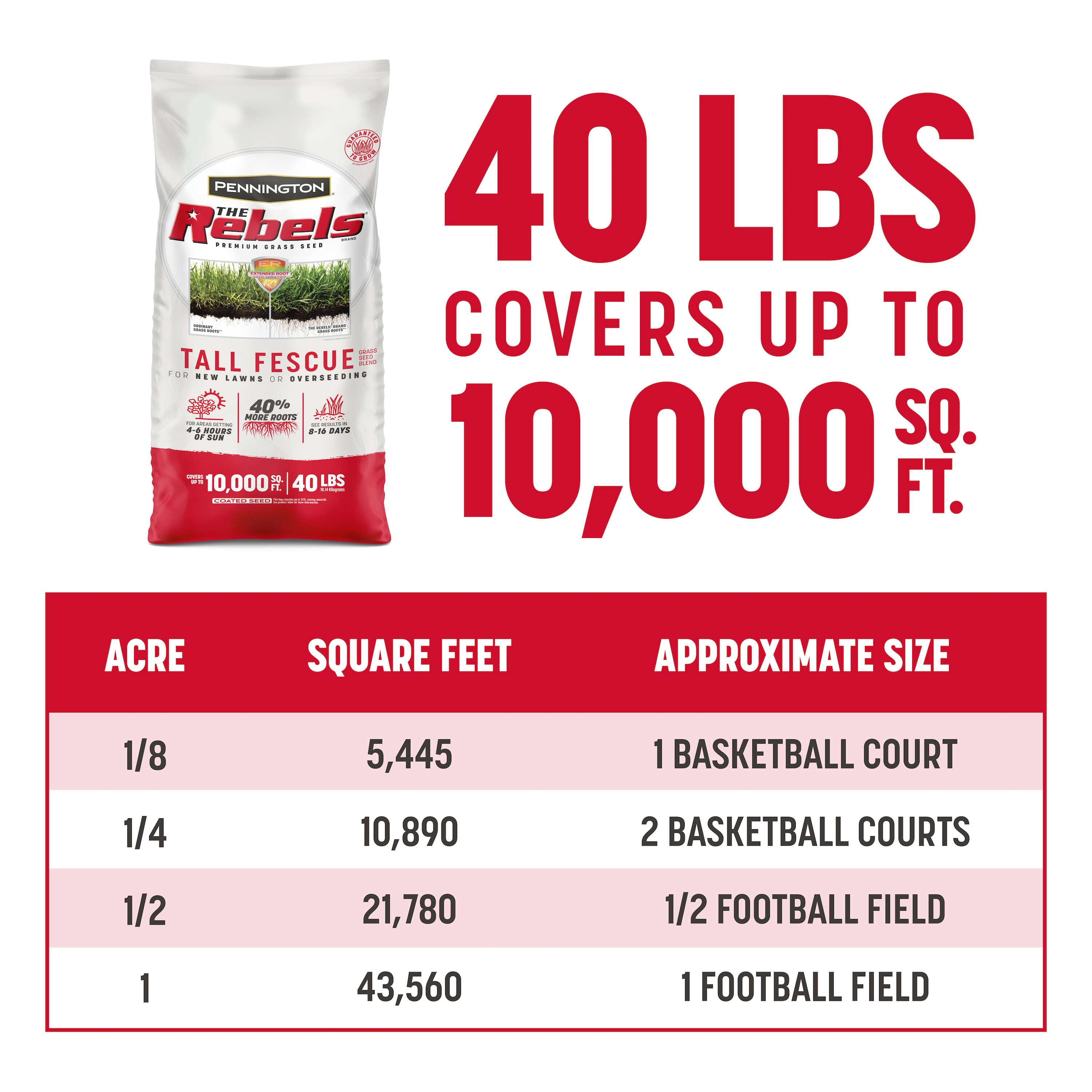 Pennington The Rebels 40-lb Tall Fescue Grass Seed 2149602290 At Lowes.com