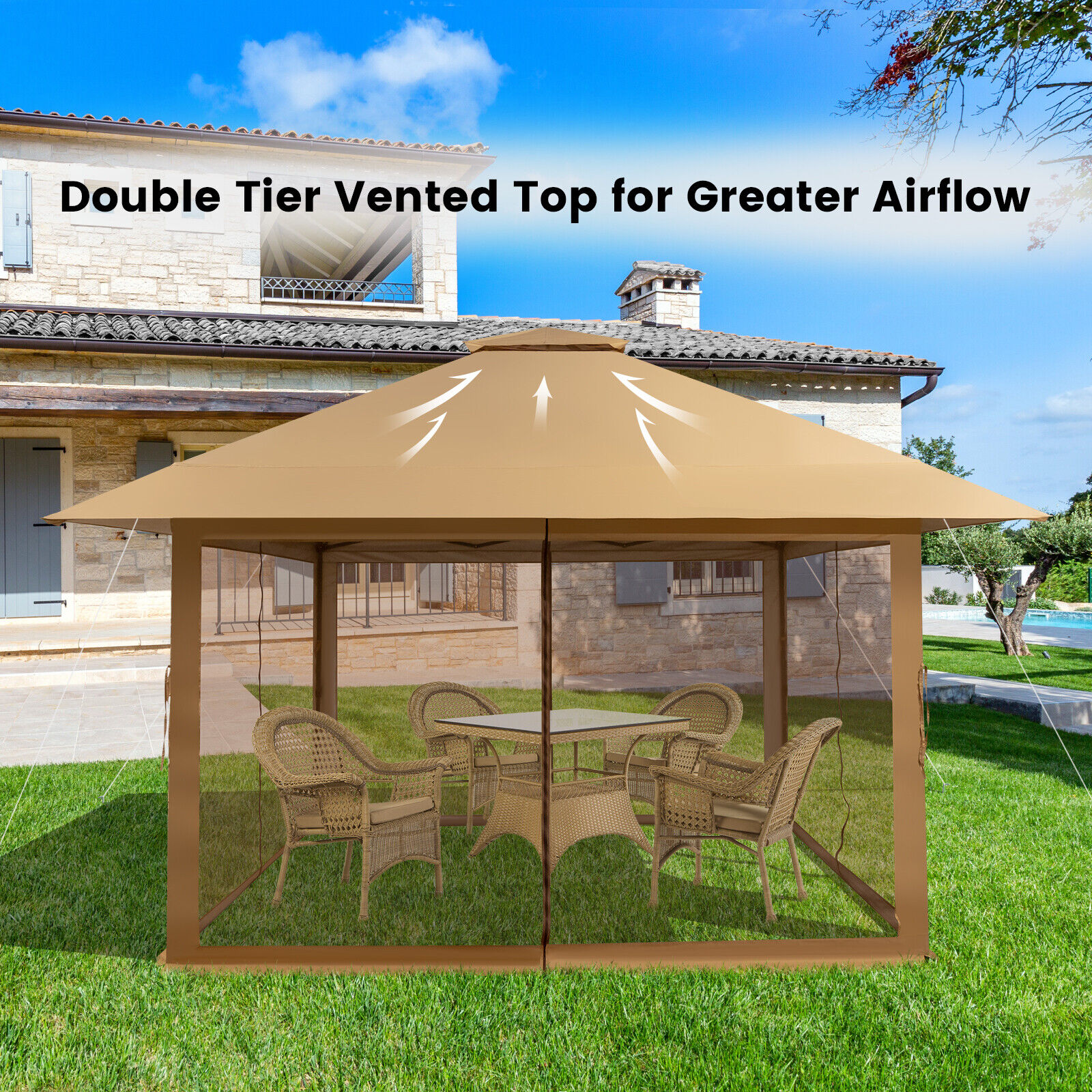 WELLFOR NCHY-963PLCWH Wood-Resin-Gazebos - View #4