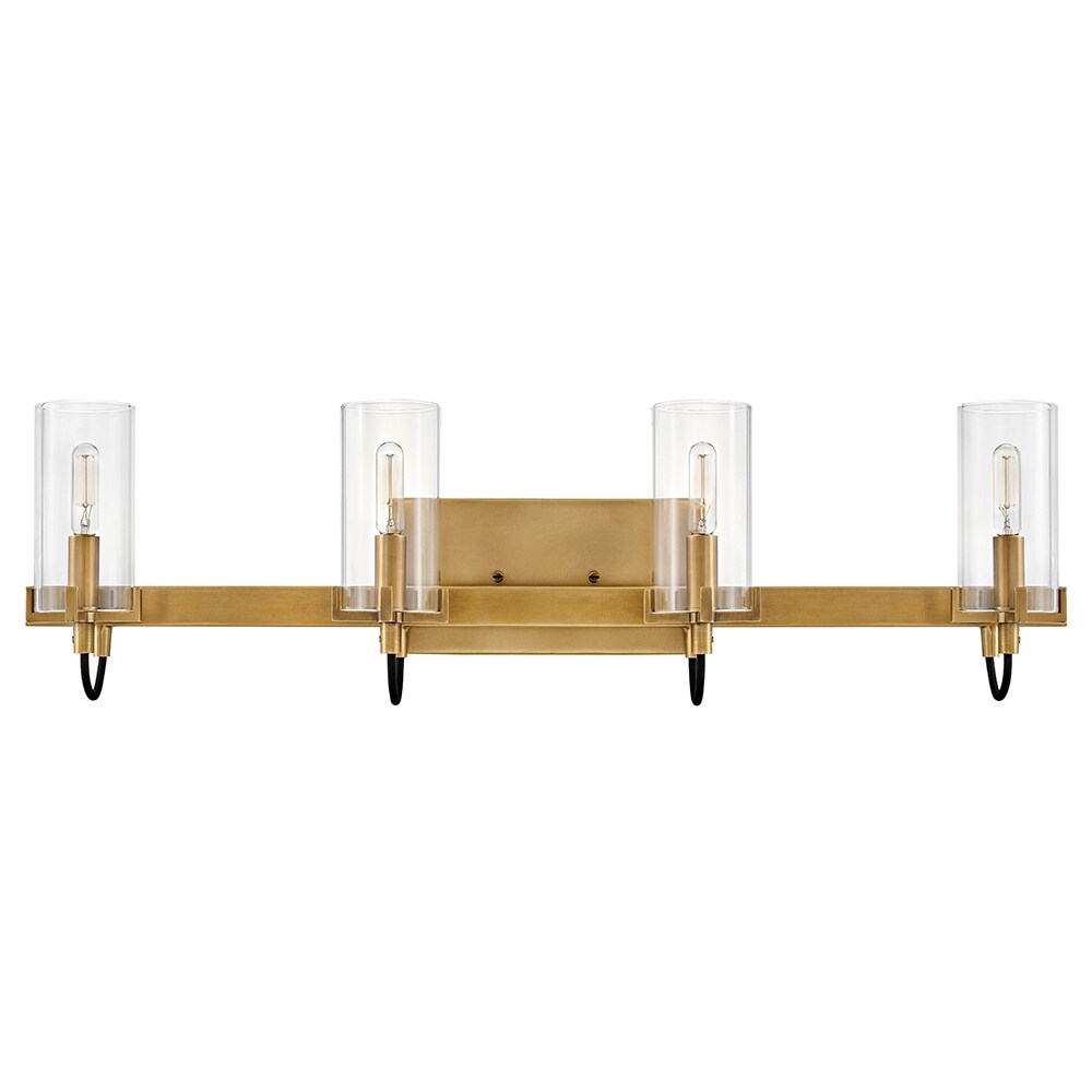 Heritage Brass 4-Light Vanity Fixture with Clear Glass Shades