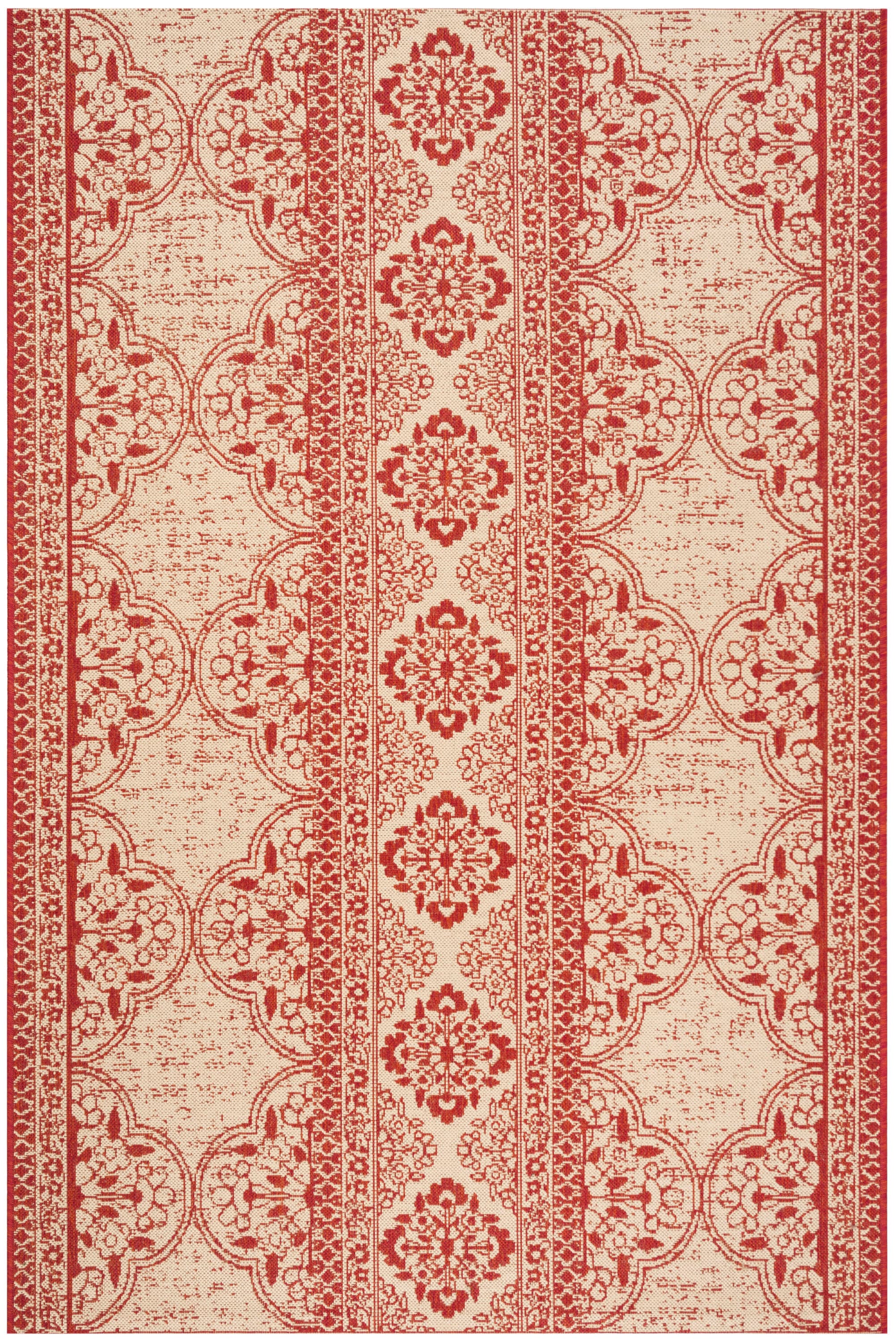 Safavieh Beach House Tressie 9 X 12 (ft) Cream/Beige Indoor/Outdoor  Floral/Botanical Bohemian/Eclectic Area Rug in the Rugs department at