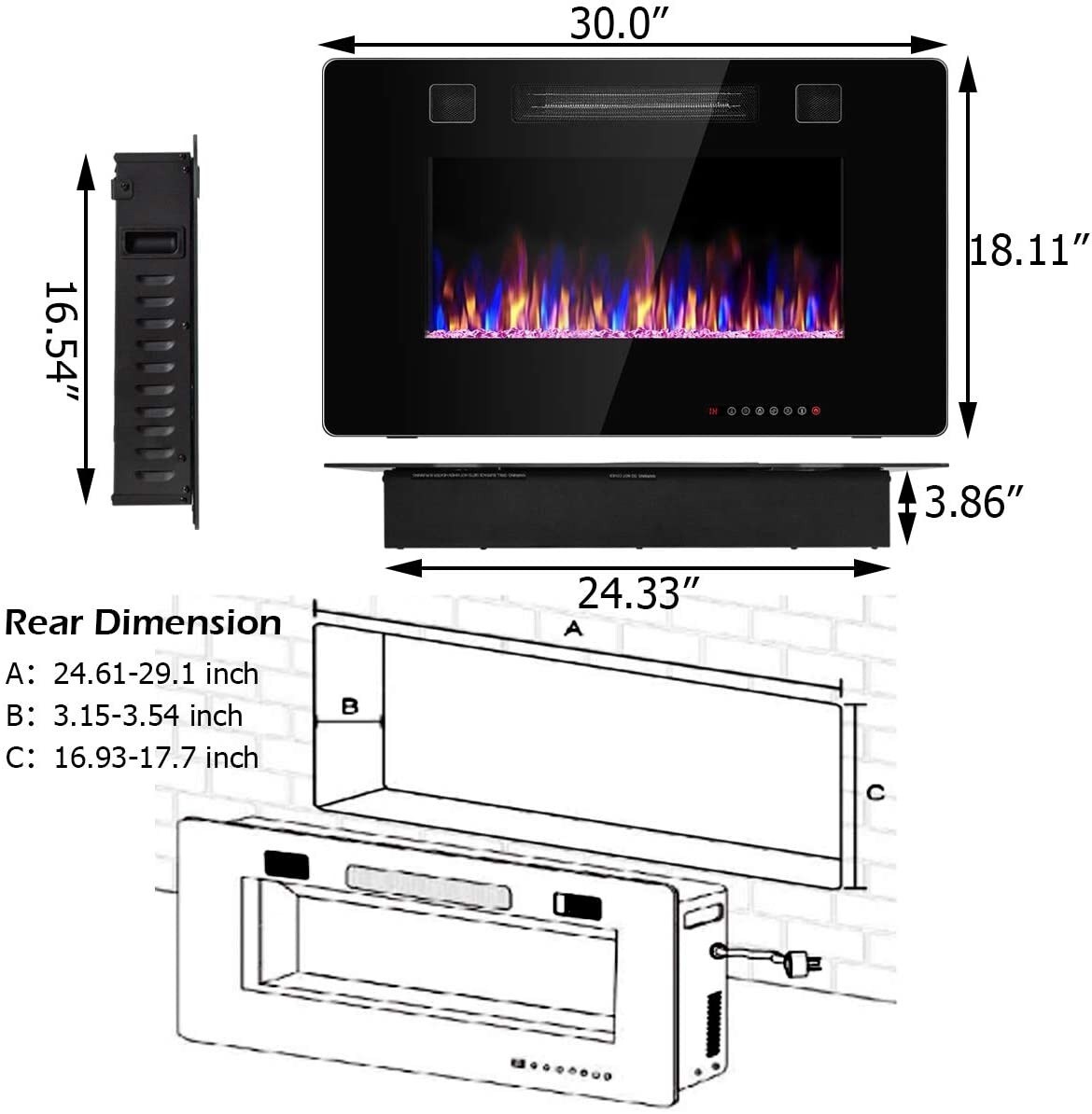 Clihome CWCH-EPA24702 Electric-Fireplaces - View #3