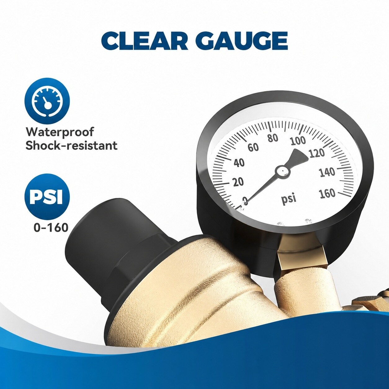 Etokfoks Lead Free Brass Adjustable Water Pressure Regulator Valve with ...