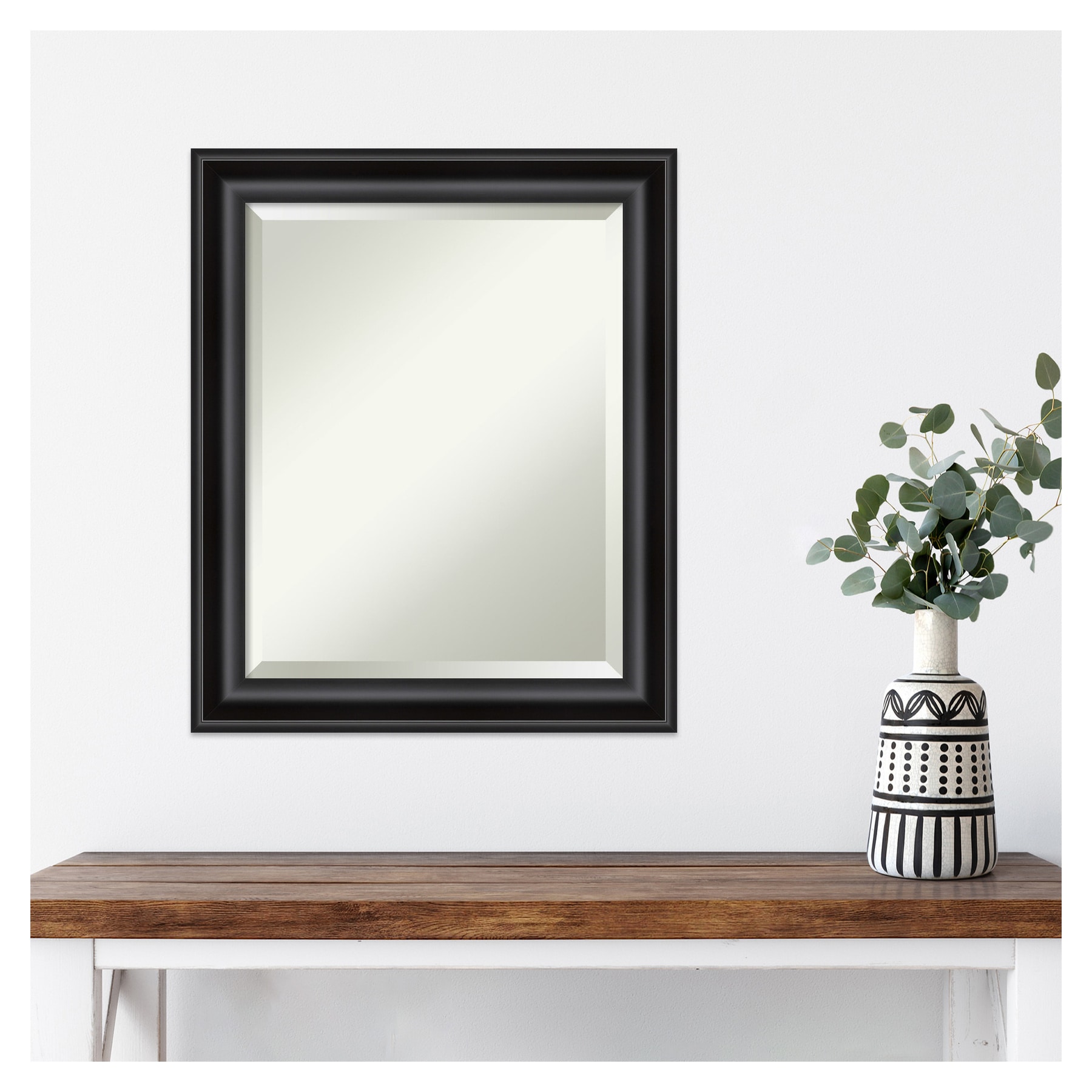 Grand Black Narrow Framed Rectangular Wall Mirror
