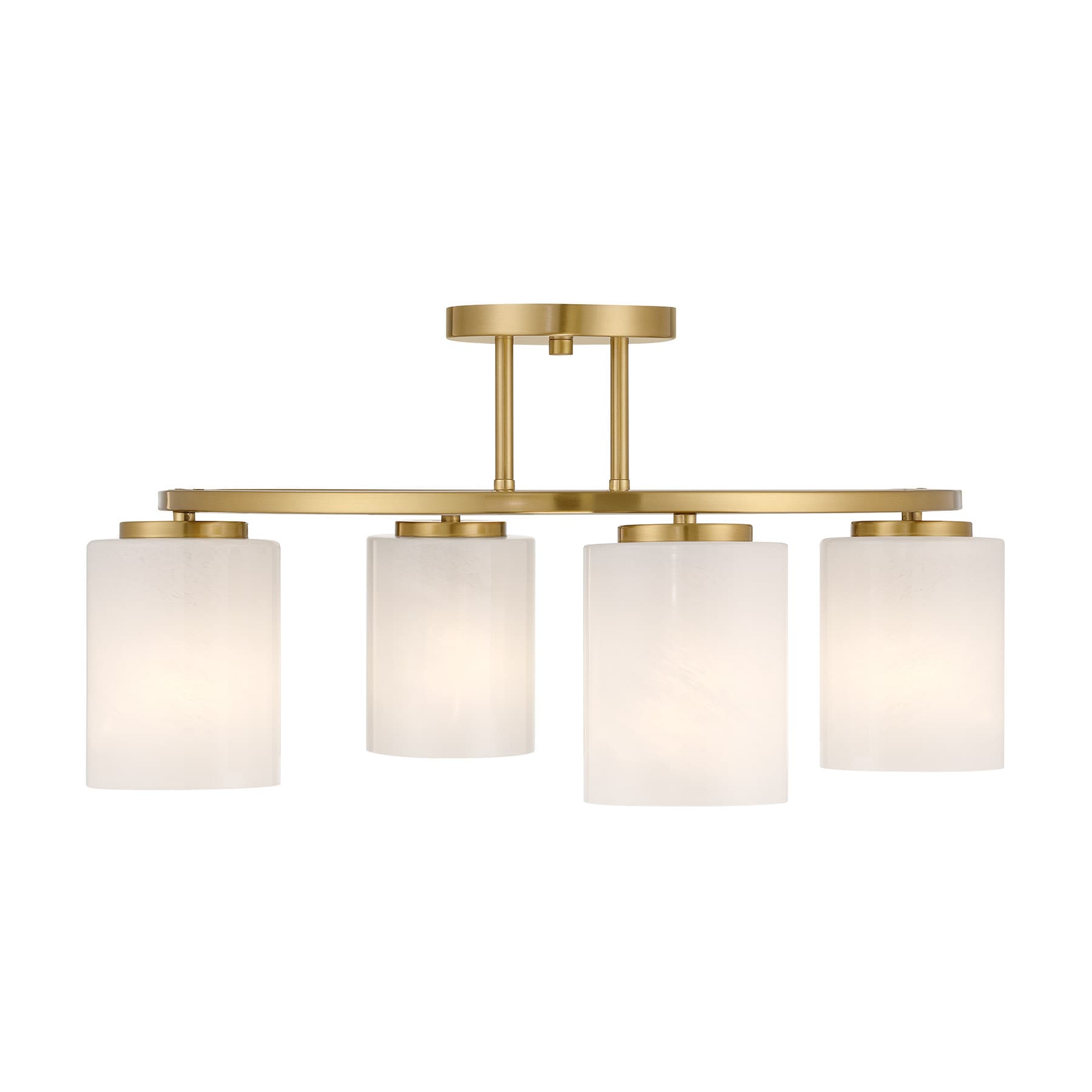 Savoy House 6-4693-4-322 Herron 4 -Light 24-in Antique Brass Semi Flush Mount Light