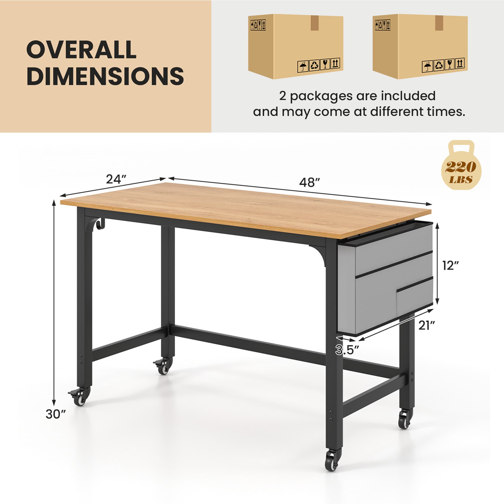 Costway HCST04043 desks - View #2
