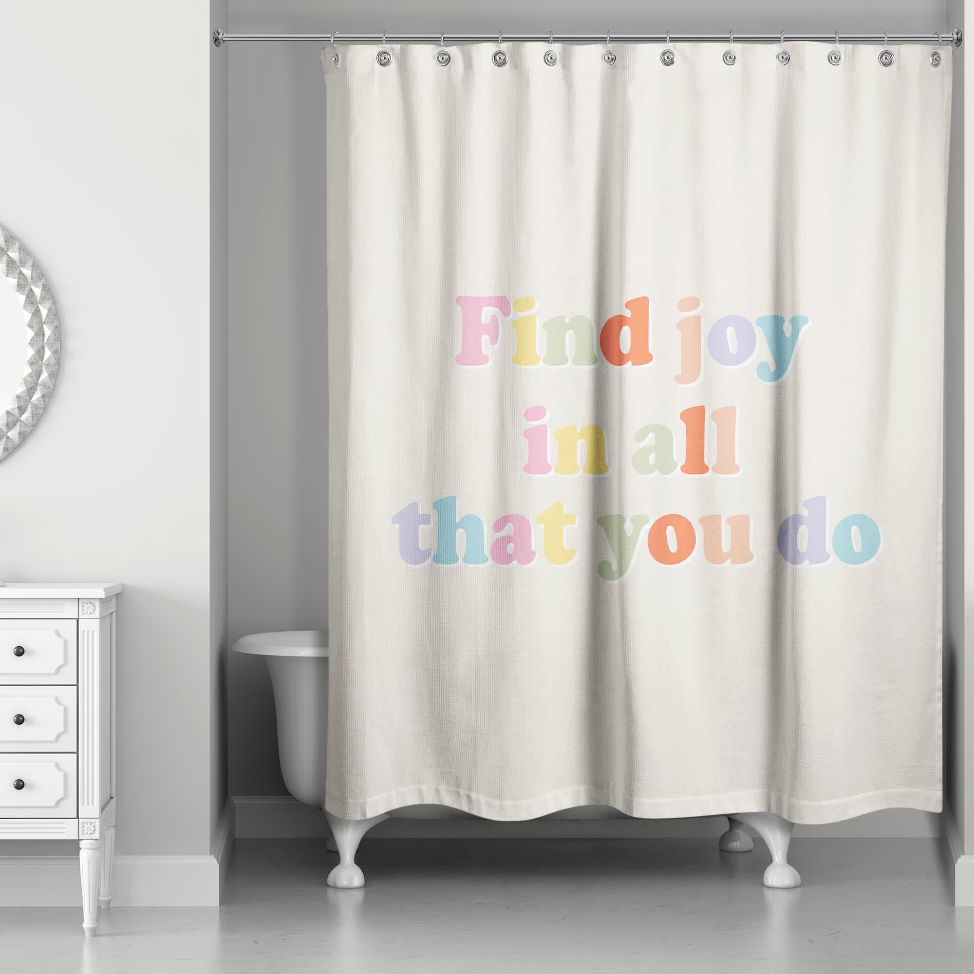 Creative Products Find Joy in All that You Do 71 x 74 Shower Curtain