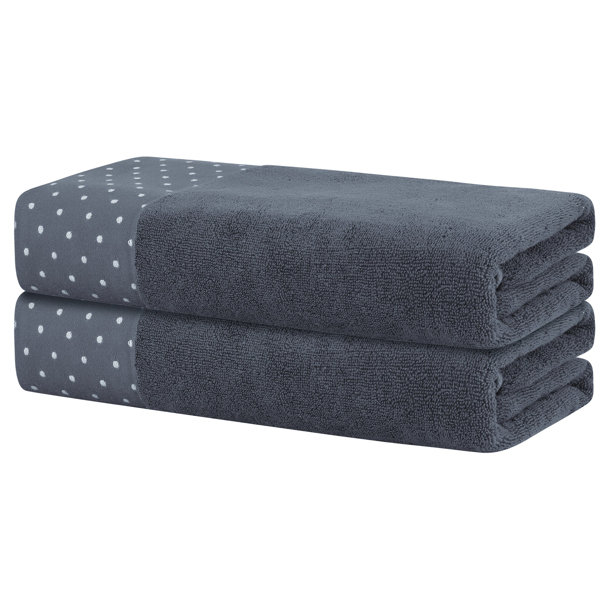 Unique Bargains 2pcs Cotton Bath Towels Lightweight and Quick Drying Towels for Bathroom Hotel Gym 28Inch x 56Inch Dark Blue