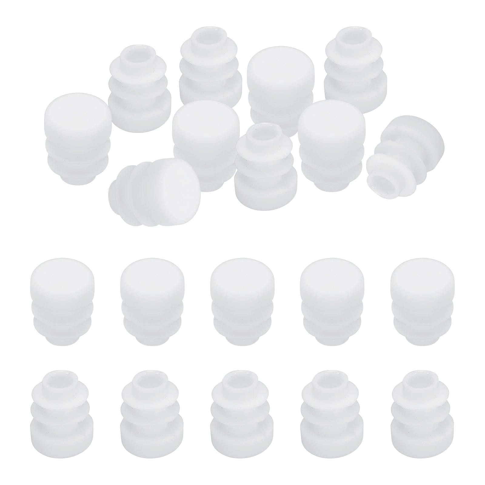 PATIKIL 20pcs 1/2-Inch Plastic Tubing End Caps Round Hole Plug Insert for Round Iron Pipe Chair Leg Table Bookshelves Patio Furniture White