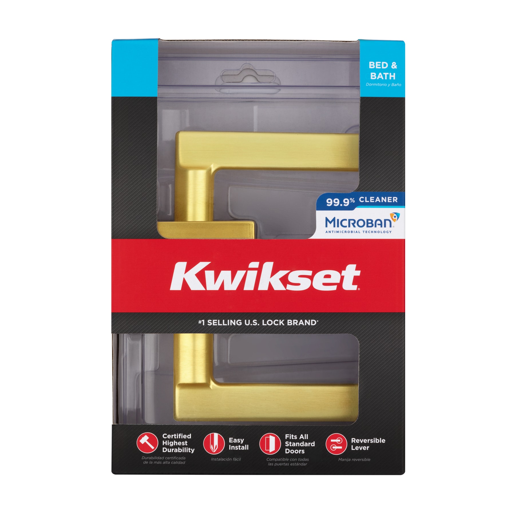 Kwikset Signature Series Signature Series Halifax Satin Brass Interior ...