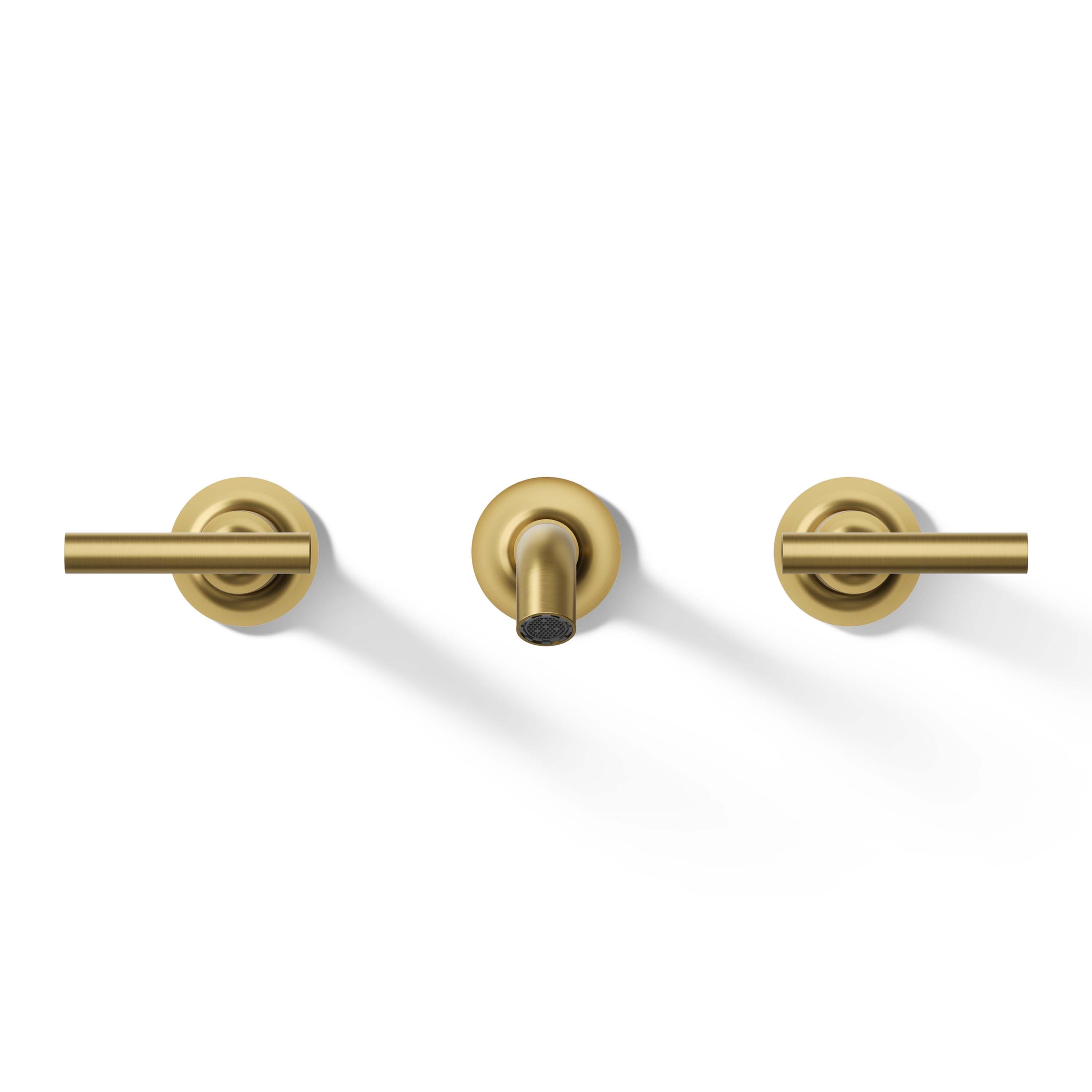 Purist Brushed Brass Wall-Mounted Bathroom Faucet