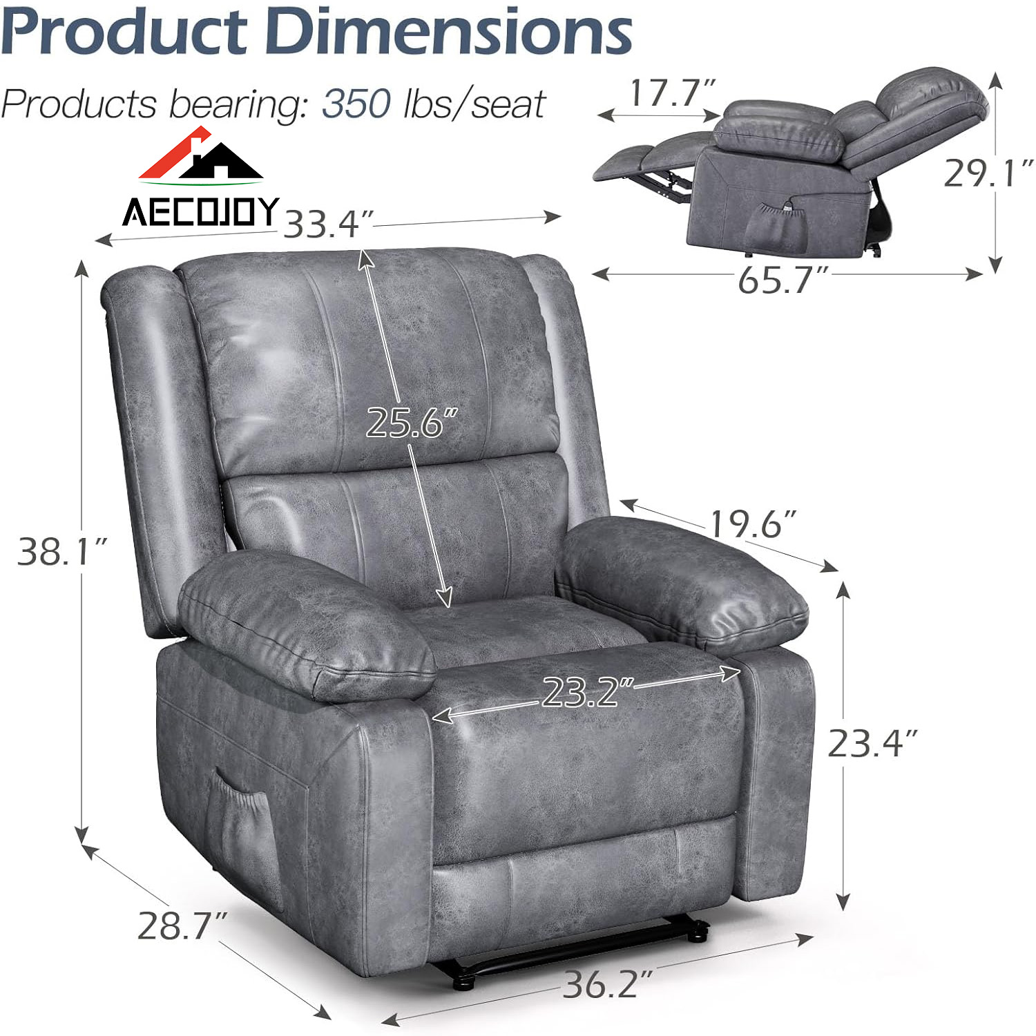 AECOJOY 13051GGR-LS02 recliners - View #2