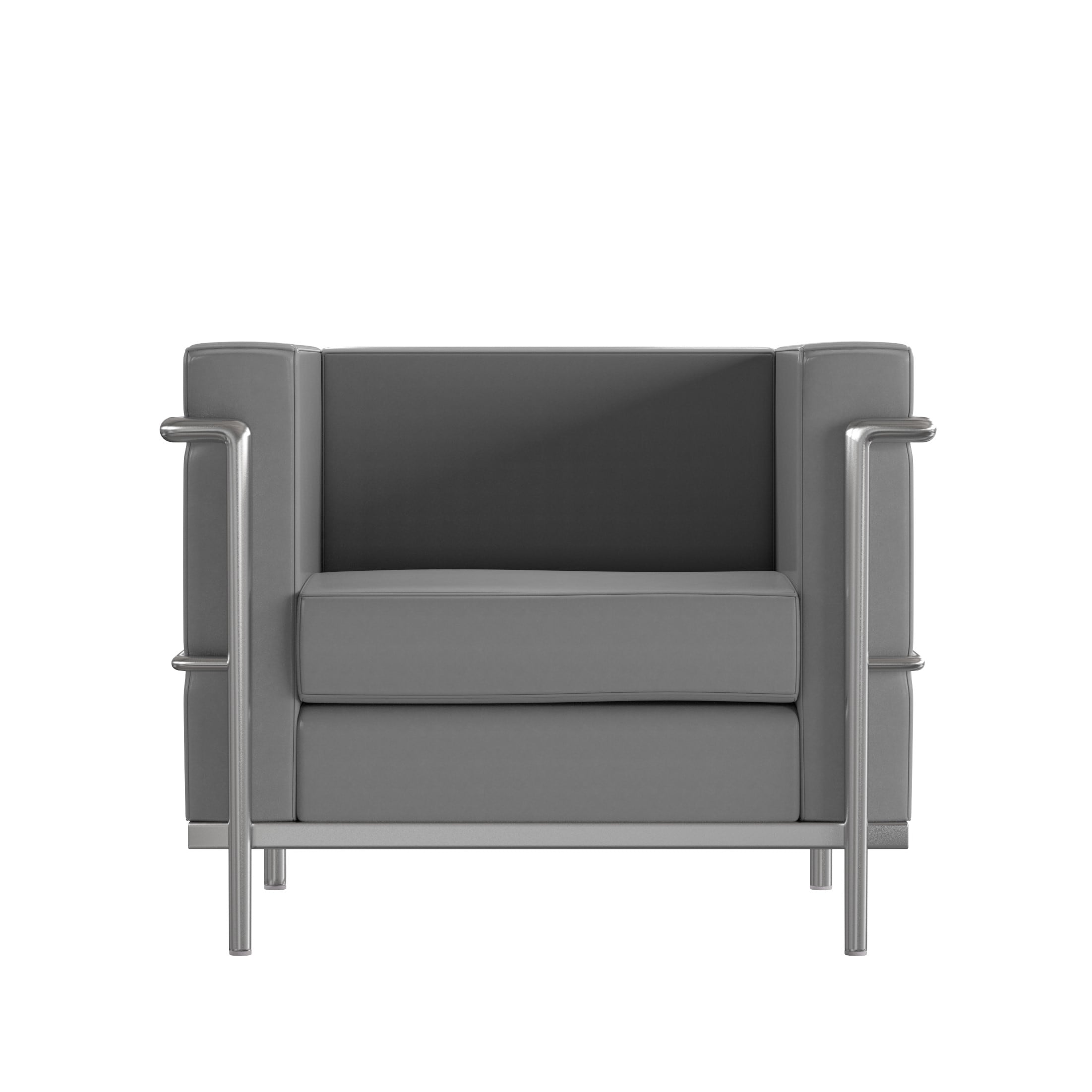 Flash Furniture 889142923886 Regal Modern Gray Faux leather Accent Chair
