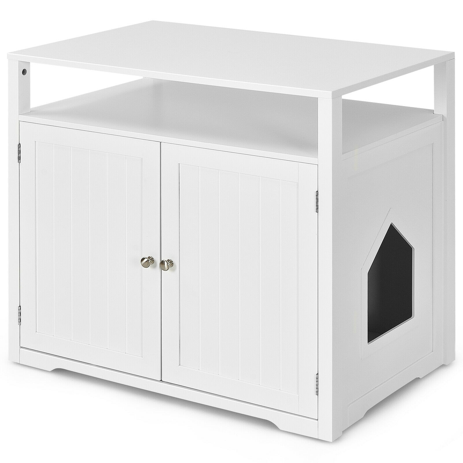 LIVIZA PTJ7426WH White Hooded Litter box concealment
