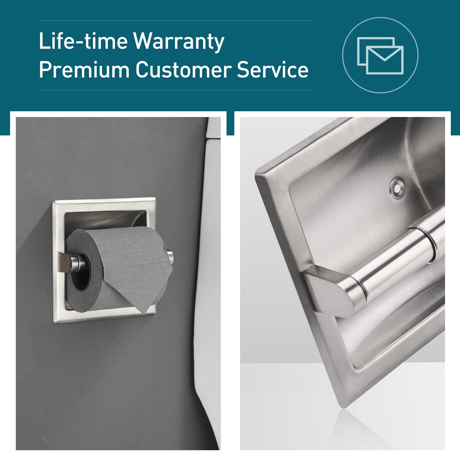 Yichuhaoxi Recessed Toilet Paper Holder Stainless Steel In Wall Toilet ...