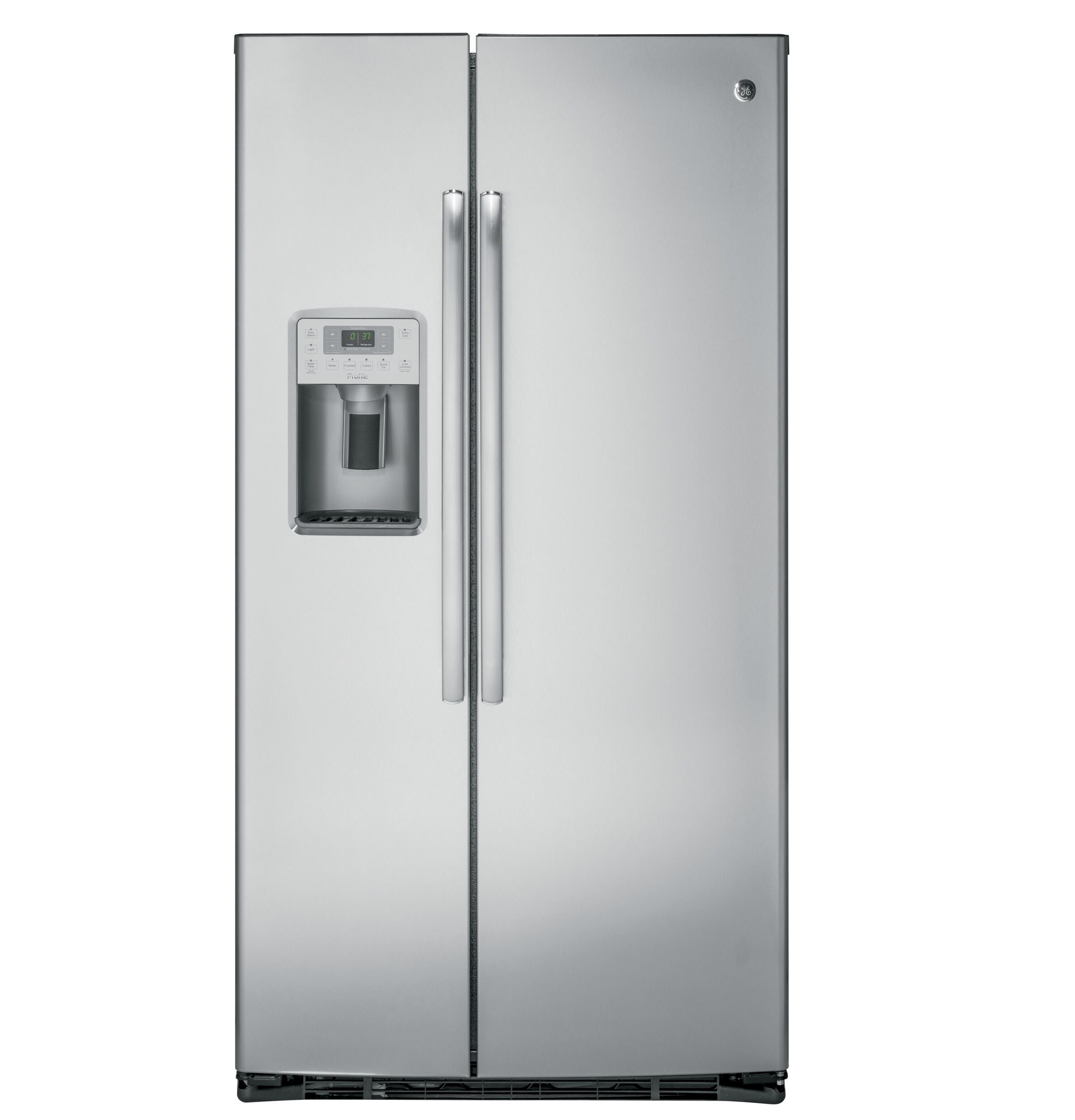 GE PZS22MSKSS Profile 22.1-cu ft Counter-depth Side-by-Side Refrigerator with Ice Maker (Stainless Steel)
