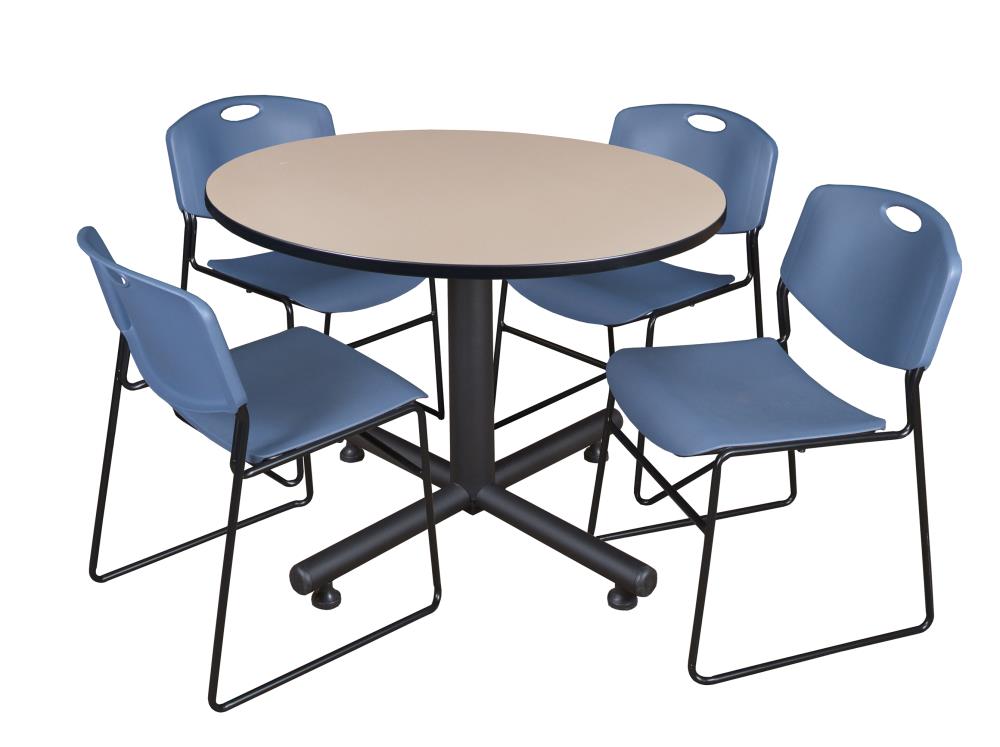 Regency TKB48RNDBE44BE Breakroom Off-white 4-Person Training Table (48-in W x 29-in H)