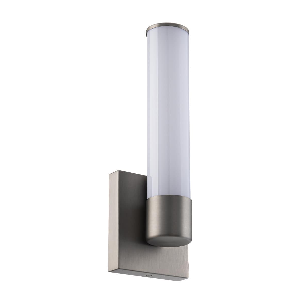 East Grove Home Tube 14in LED Bathroom Vanity and Wall Light 5-CCT 2700-3000-3500-4000-5000K Selectable Color Temperature 16W 1200 Lumens in Brushed Nickel