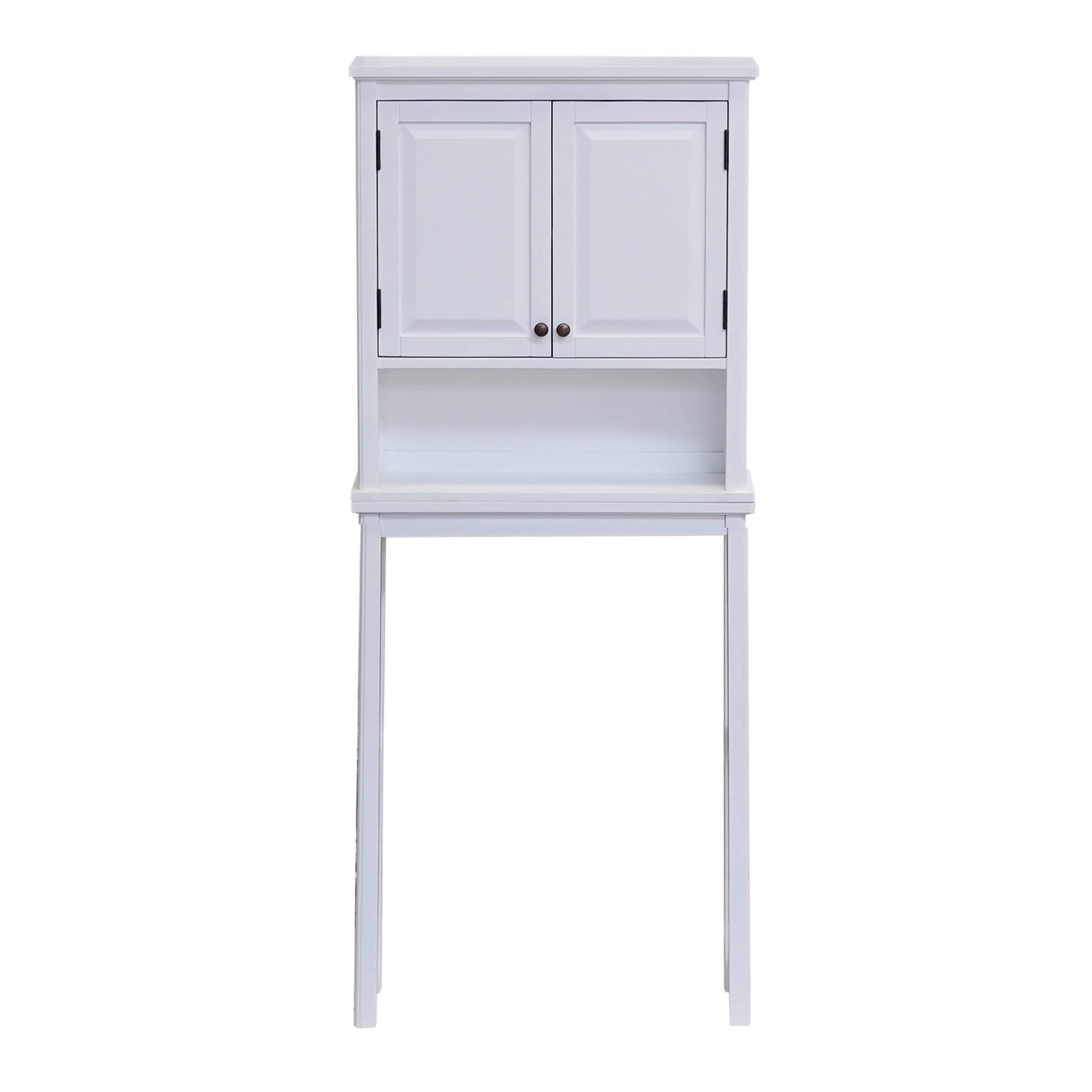 Alaterre Furniture ANVA7274WH White 4 -Tier Wood Bathroom Shelf ( 66-in x 9-in )