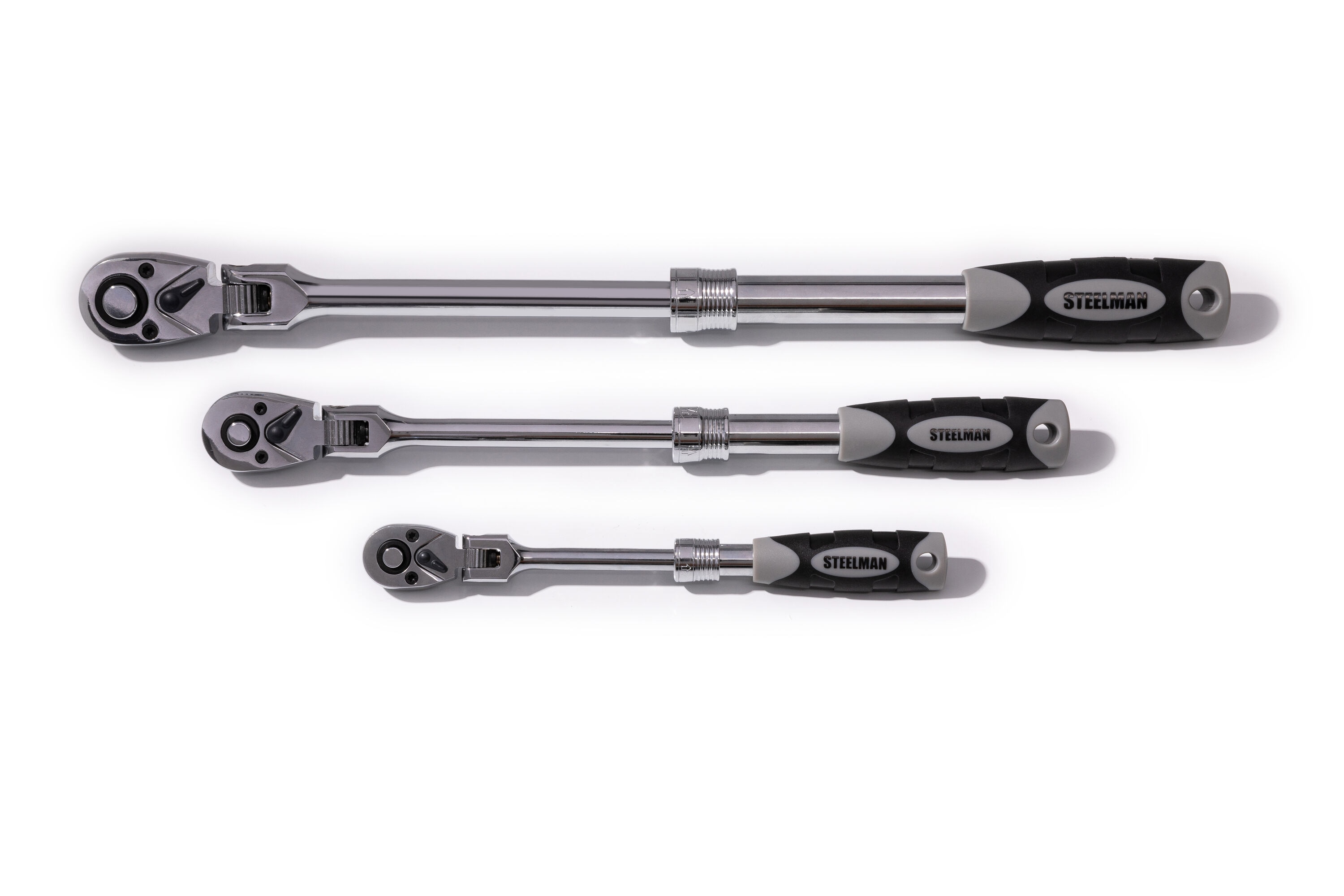 Steelman 3 Piece 72 Tooth Set Drive Chrome Handle Flexible Head Ratchet Set 96753 At 6446