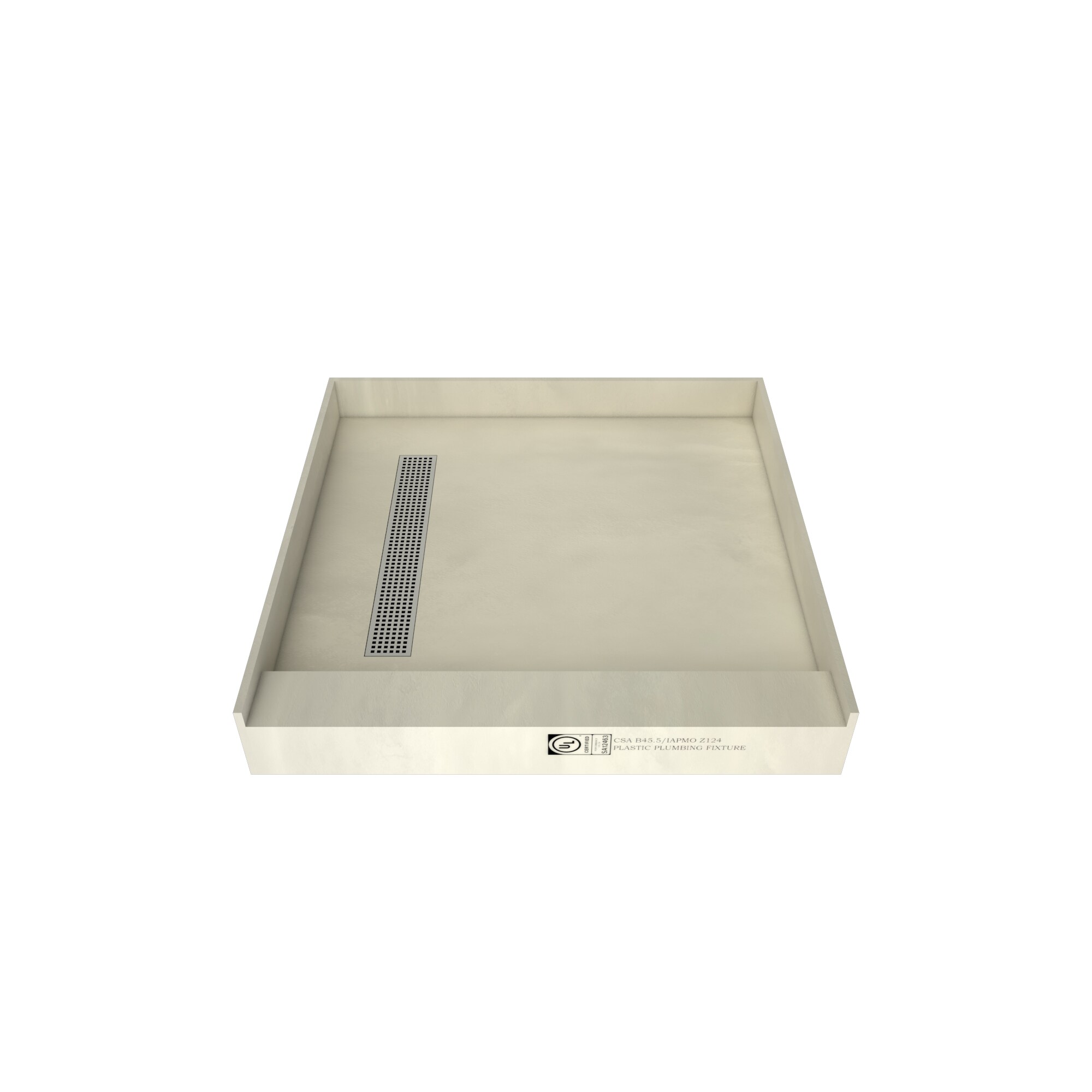 Tile Redi RT4848LPVCPC 48-Inches W x 48-Inches L Polished Chrome Single threshold Threshold Square Shower pan base with 4.5-Inches H Threshold (Left Drain)