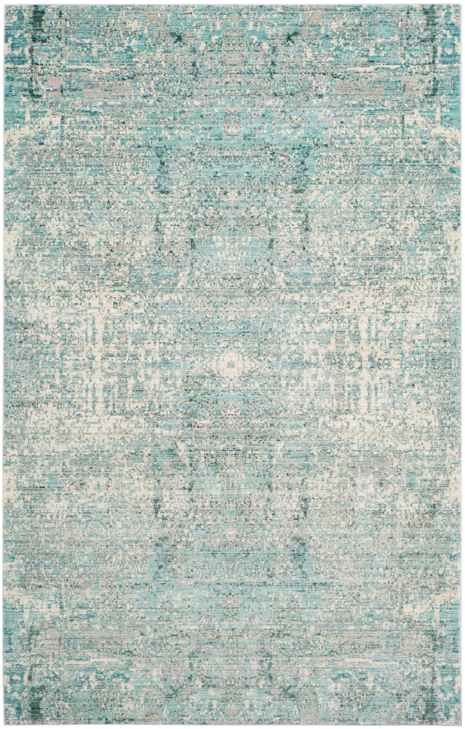 Safavieh MYS971A-6 Mystique Enix 6 x 9 (ft) Loomed Polyester Teal/Multi Rectangular Indoor Distressed/Overdyed Oriental Area rug