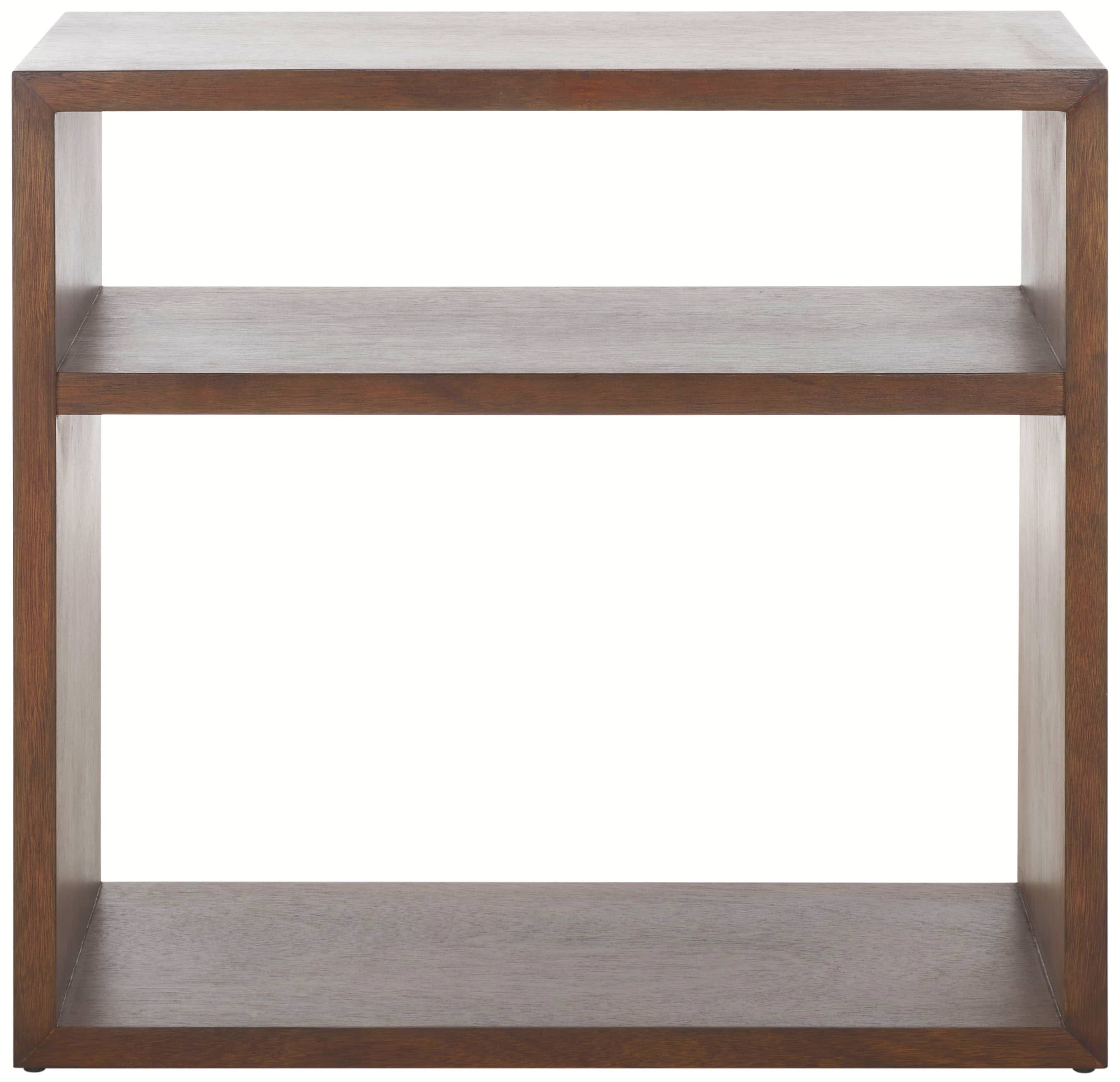Dark Wood and Black Steel Console Table with Storage