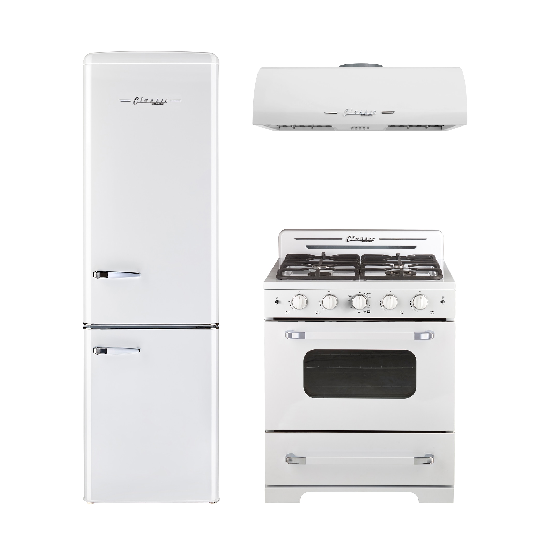 UNIQUE Classic Retro 24-in 4 Burners 2.9-cu ft Freestanding Natural Gas  Range (Marshmallow White) in the Single Oven Gas Ranges department at