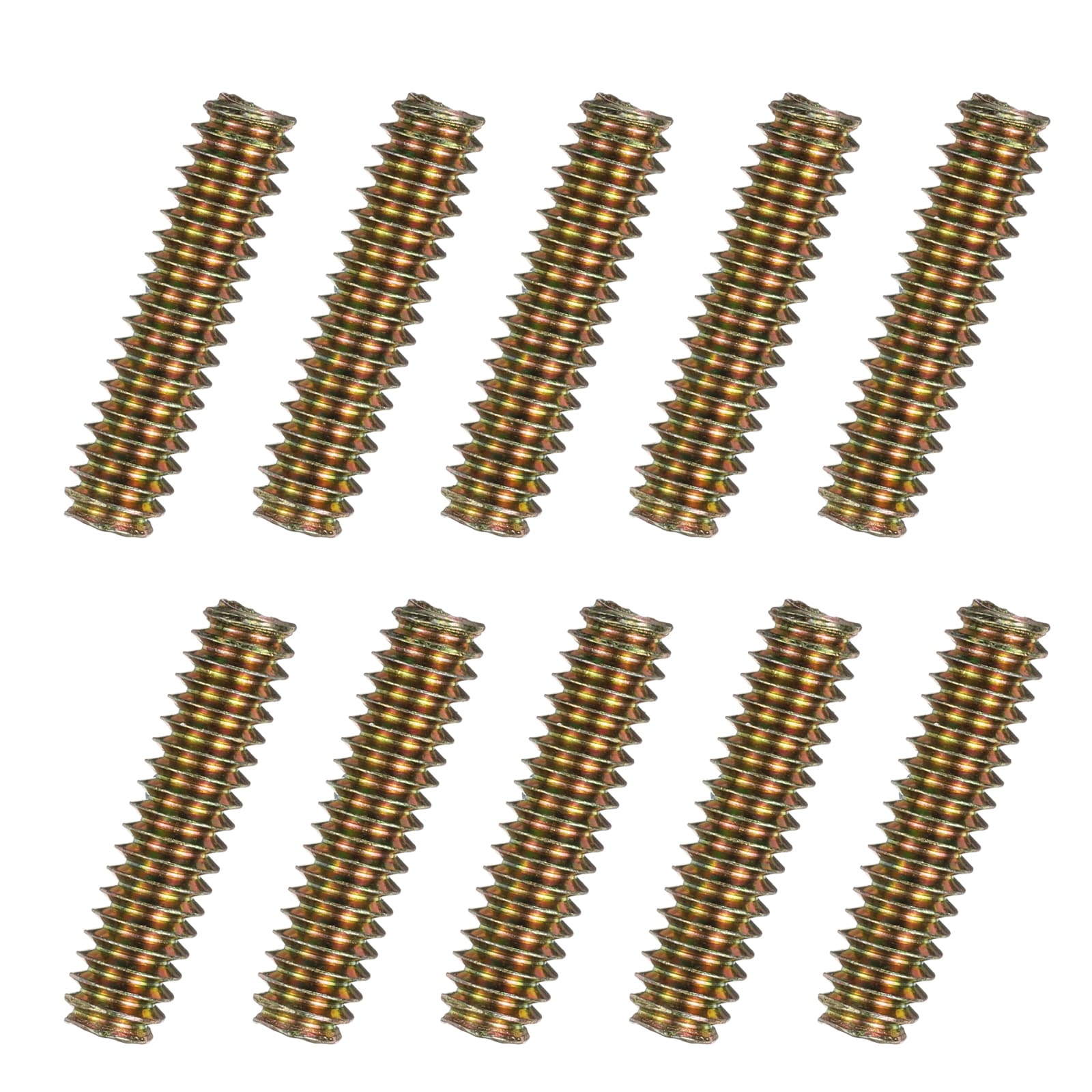 Unique Bargains 40pcs Fully Threaded Rods 1/4 x 1-Inch All Thread Studs Long Threaded Screws Carbon Steel for Furniture Garden Railing Mounting Assembly Fastening Frame Connection Color Zinc