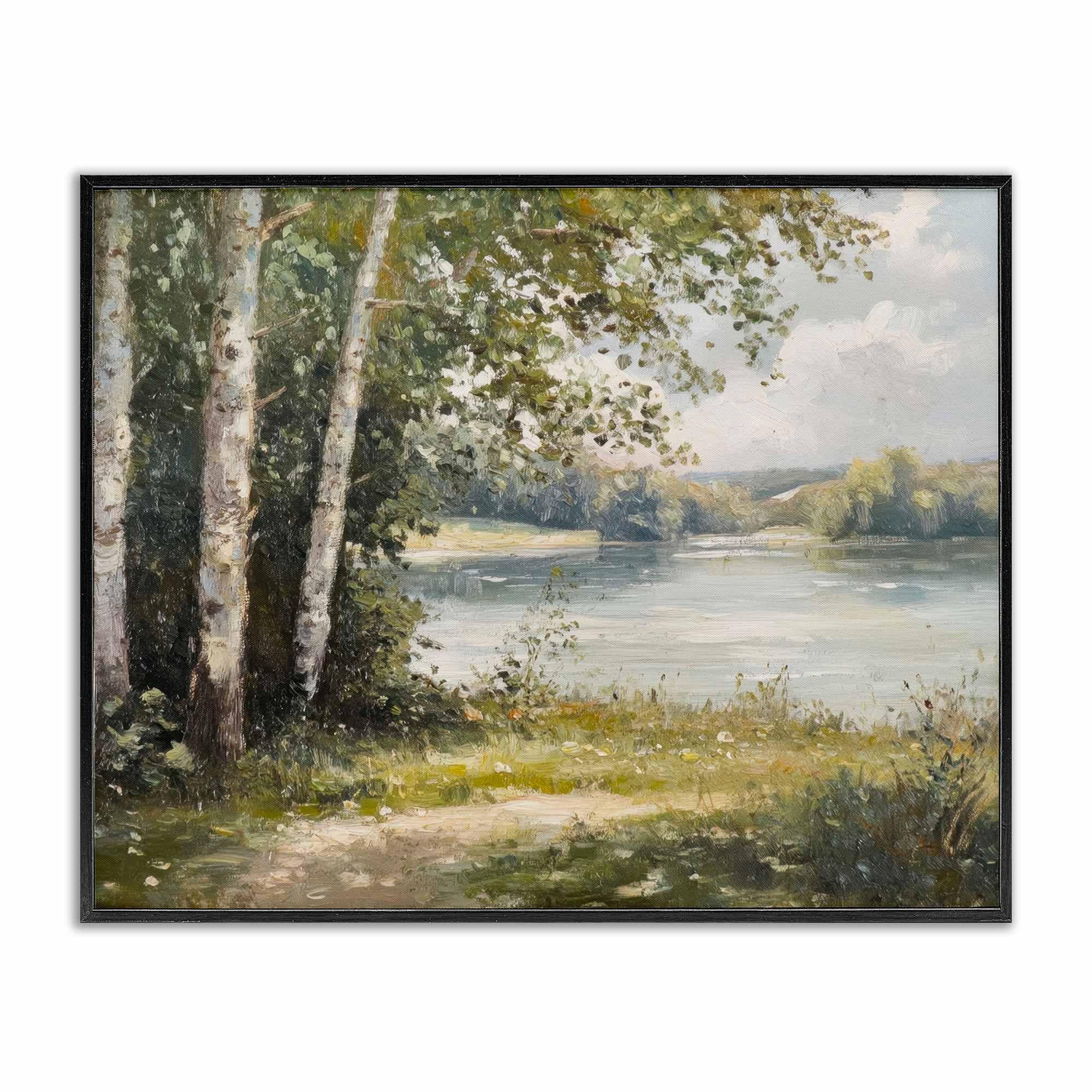 Stupell Industries BT-813-FR-24X30 Place To Relax Lake View Black Framed Giclee Art By Petal Prints Design 30 x 24