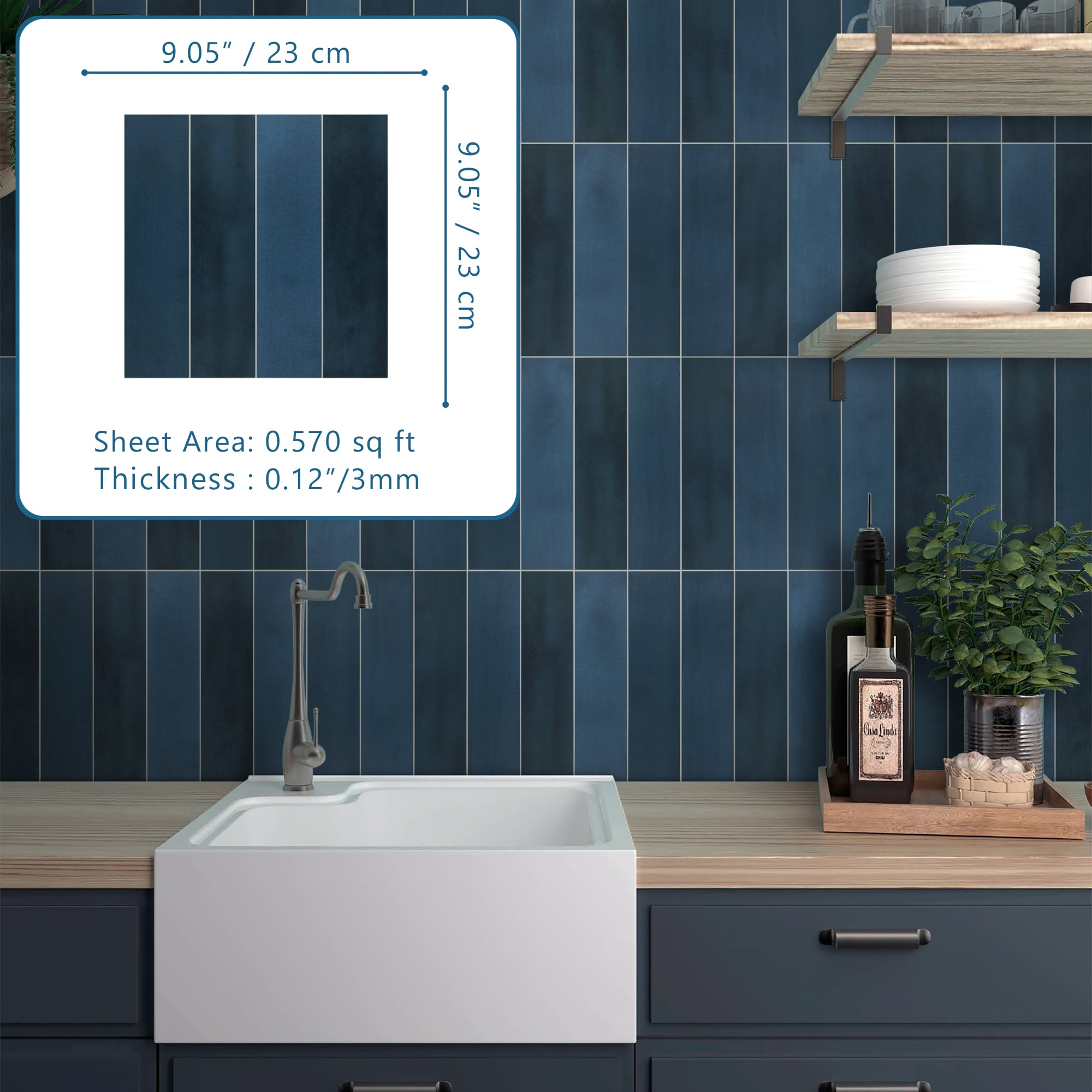 SUNWINGS SQAPTN-BLU-20 Ceramic-Tile - View #7