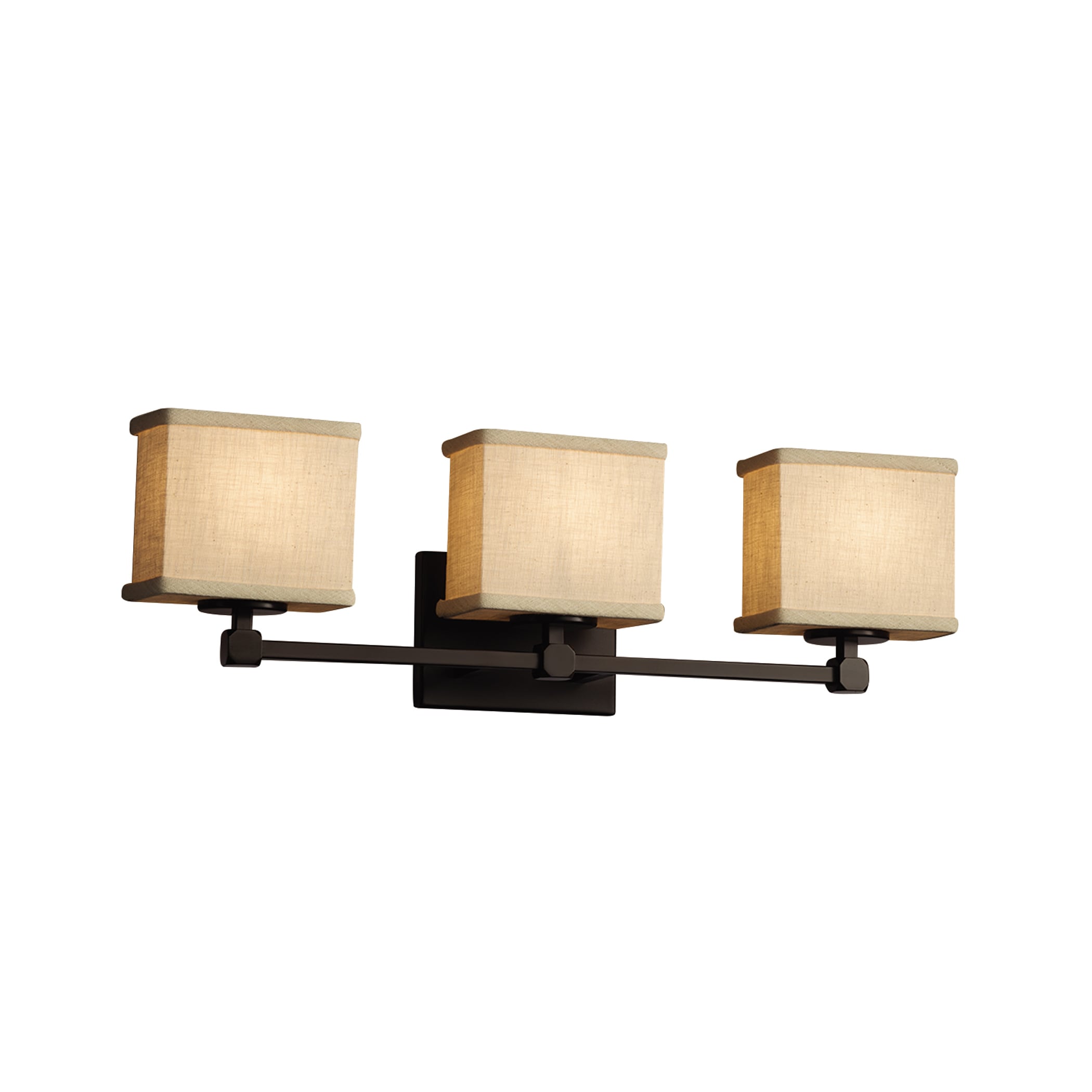 Justice Design Group FAB-8423-55-CR-DB-LD Textile 23.5-in 3-Light Dark Bronze LED Transitional Vanity Light