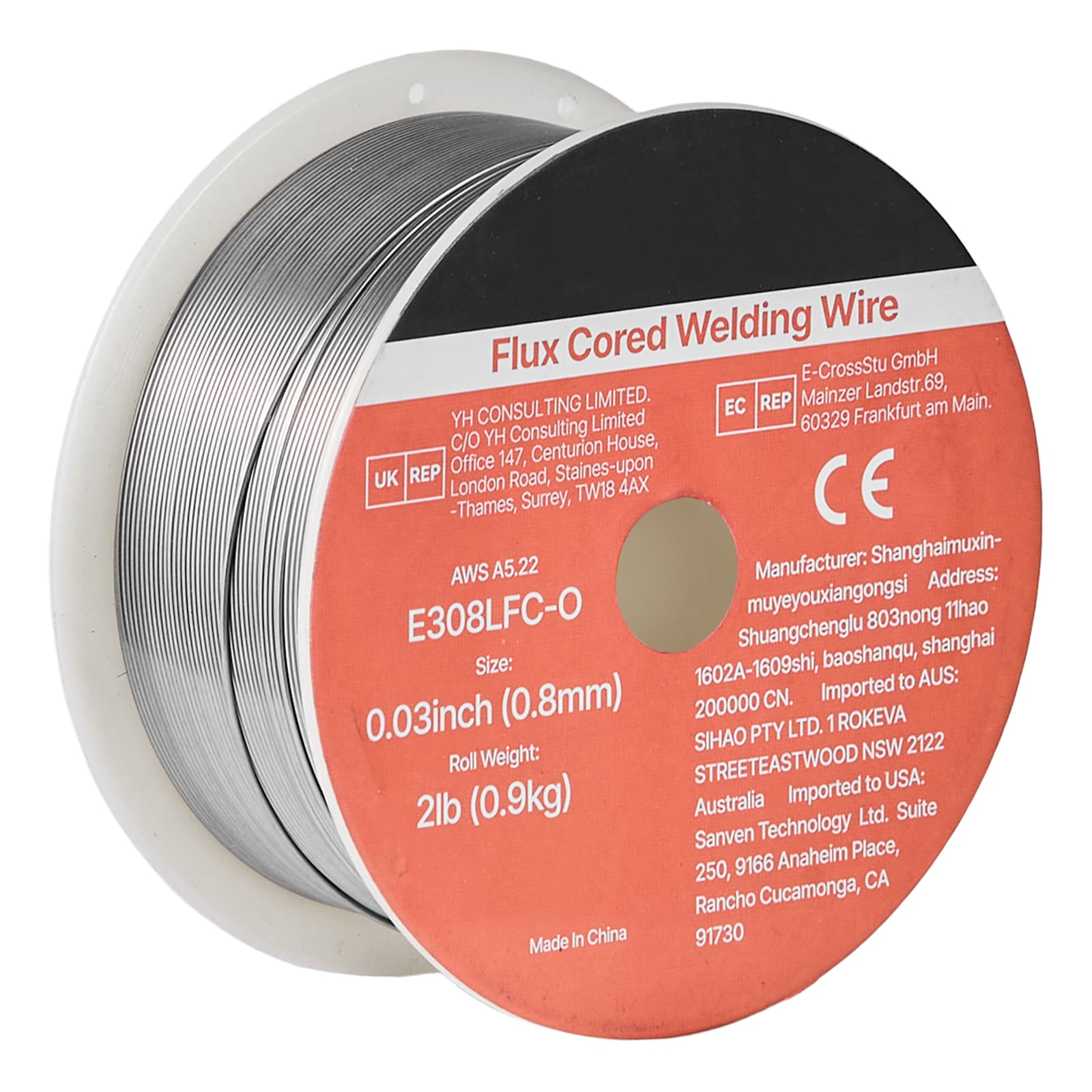 GIVIMO Flux Core MIG Welding Wire - E308LFC-O 0.030-in 2-lb Spool - Gasless Self-Shielded Stainless Steel Wire - Low Spatter All-Position Welding for Outdoor Use #LW102GIVSS3787