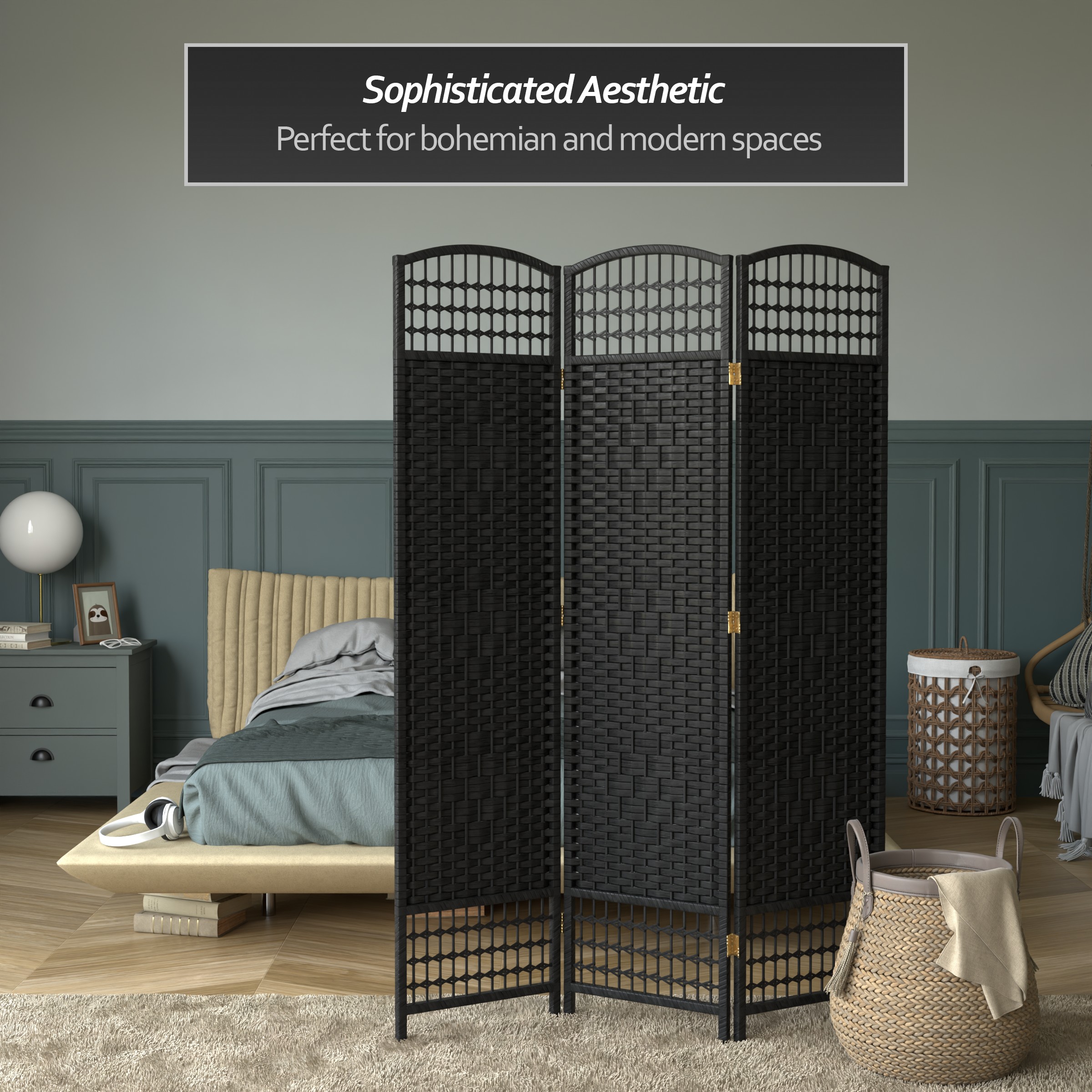 Red Lantern FB-DMND-BLK-3P Indoor-Privacy-Screens - View #6