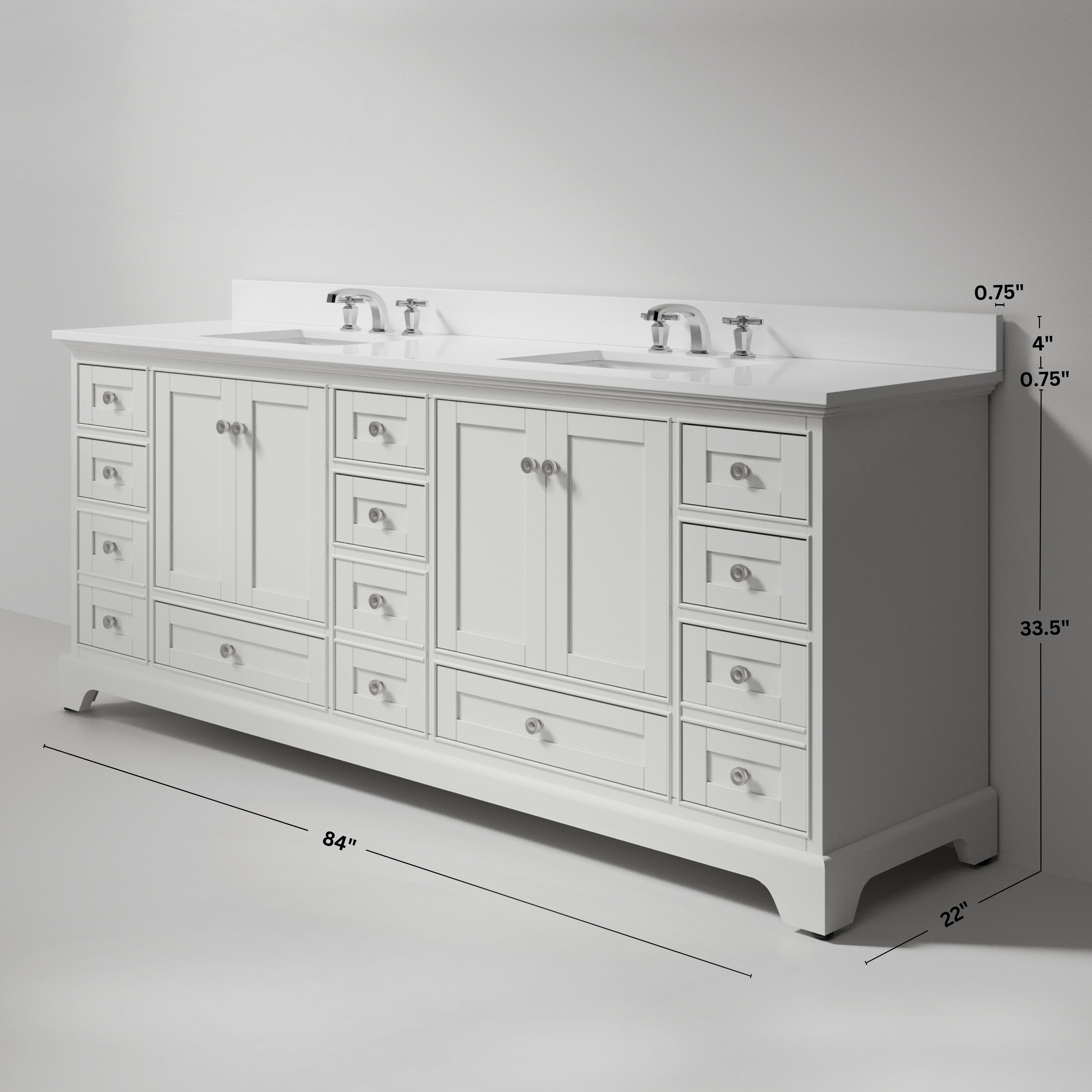 Ancerre Designs VTS-AUDREY-84-W-QCL Bath-Vanity-Combo - View #3