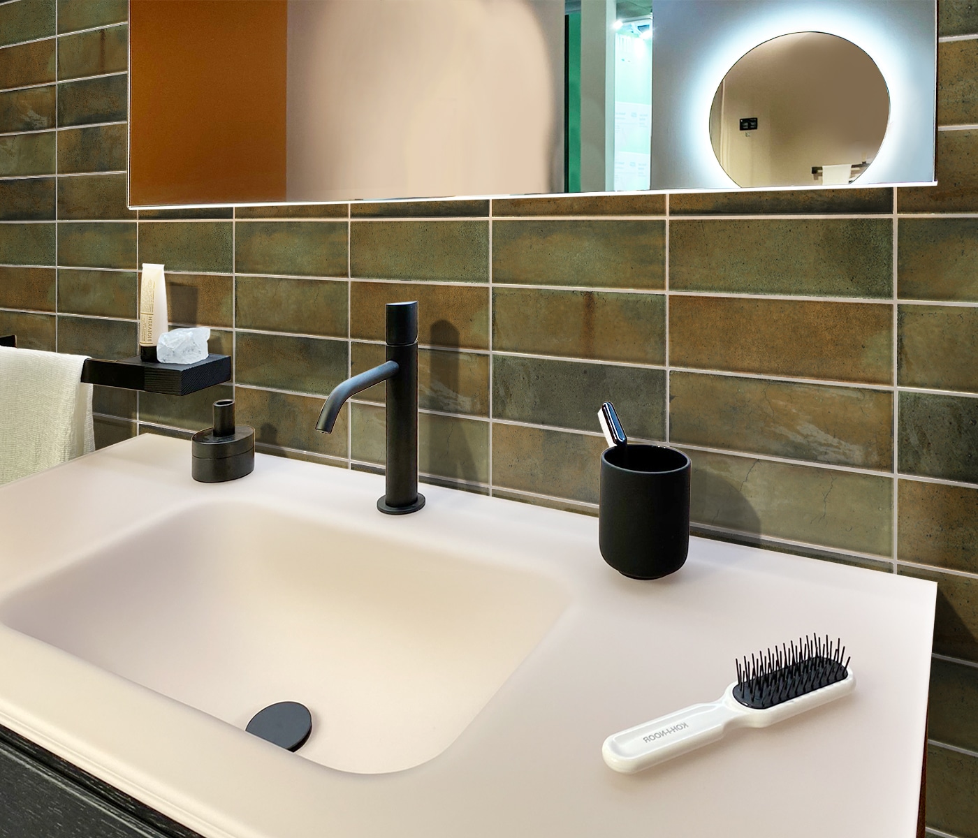 Olive Green Glossy Ceramic Subway Tile 2.58'' x 7.9''